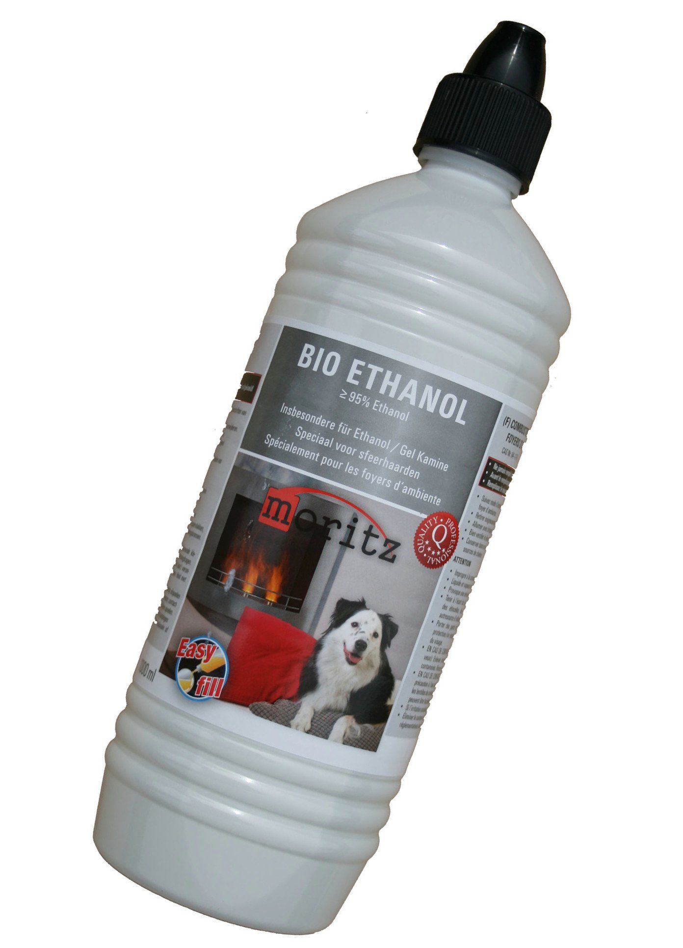 Moritz Bioethanol 1L Bio Ethanol >95% für Ethanolkamine Tischfeuer, für Ethanol Kamin Tischkamin Tischfeuer Kaminofen Outdoor Ofen