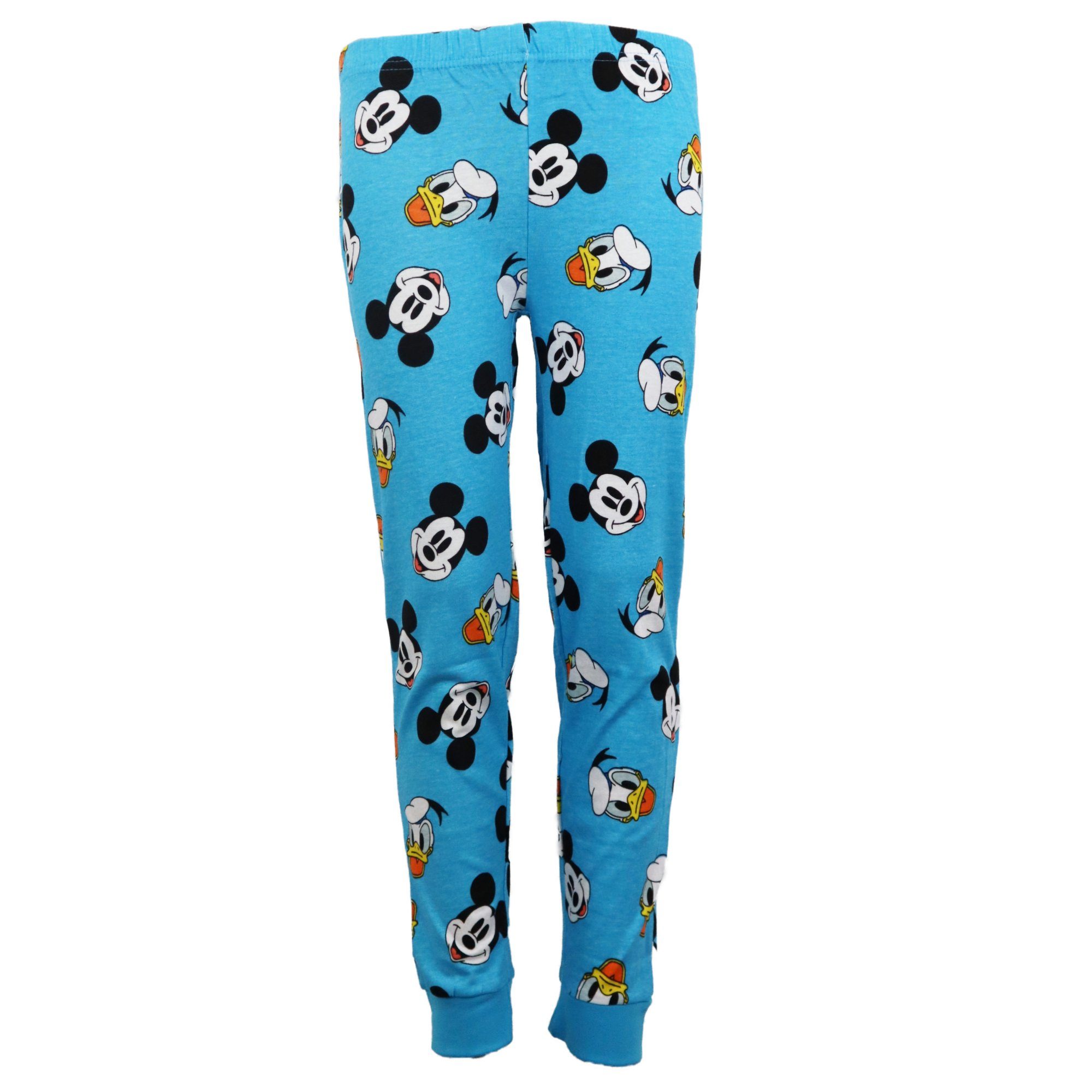 Disney Schlafanzug 128 Duck Gr. Pyjama Mickey Disney Donald langarm Grau bis Kinder Maus 98