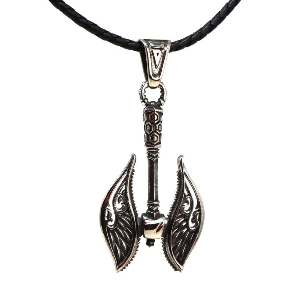 Kette mit Anhänger Lederkette Edelstahlkette 316L WIKINGER AXT
