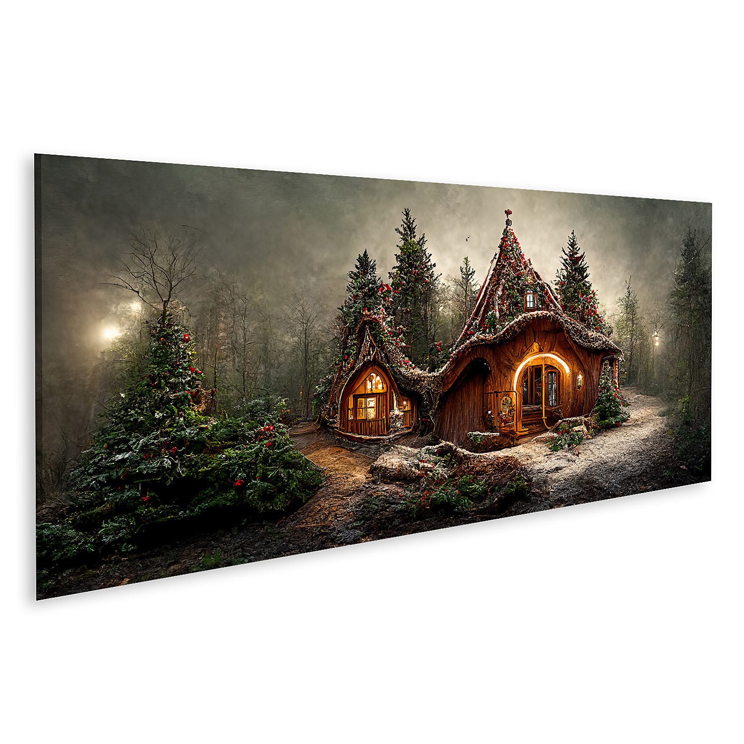 islandburner Leinwandbild Das Haus vom Weihnachtsmann im Zauberwald Bilder