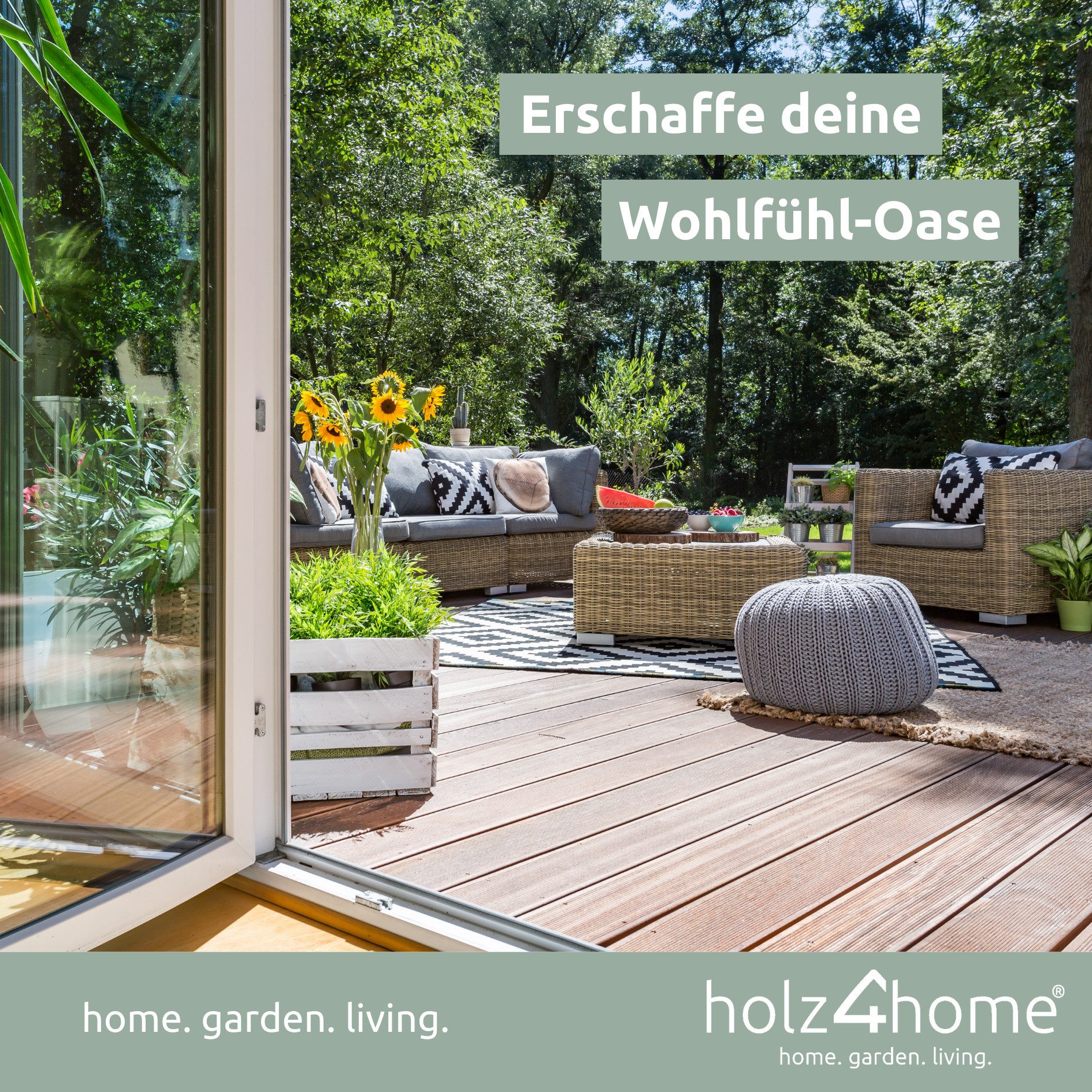 holz4home® Terrassendielen Lärchenholz 2m² Fläche I Witterungsbeständig I Beidseitig geriffelt, 2 m², 27 mm Stärke, (Packung), Grob & Fein geriffelt, Rutschfest