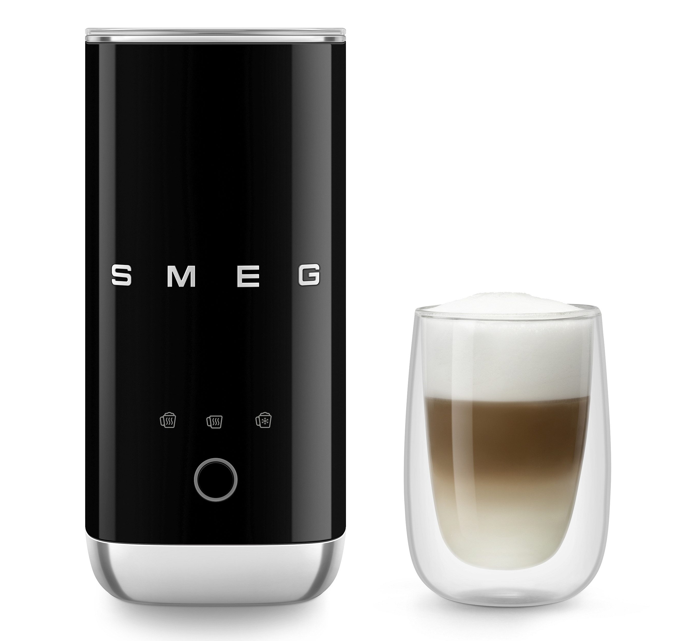 Smeg Milchaufschäumer SMEG Elektrischer Milchaufschäumer Milchschäumer schwarz MFF02BLEU