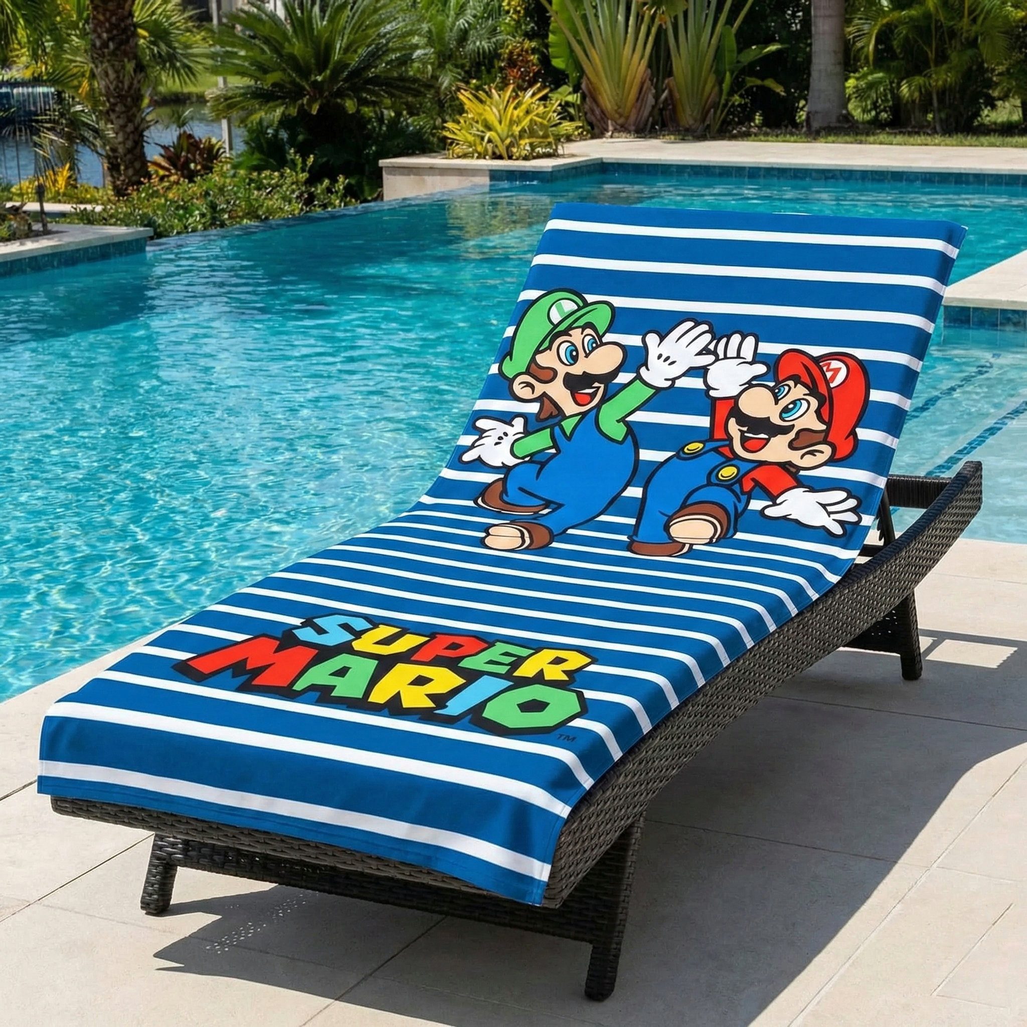 Super Mario Strandtuch Super Mario Luigi Kinder Mikrofaser Badetuch 70x140 cm