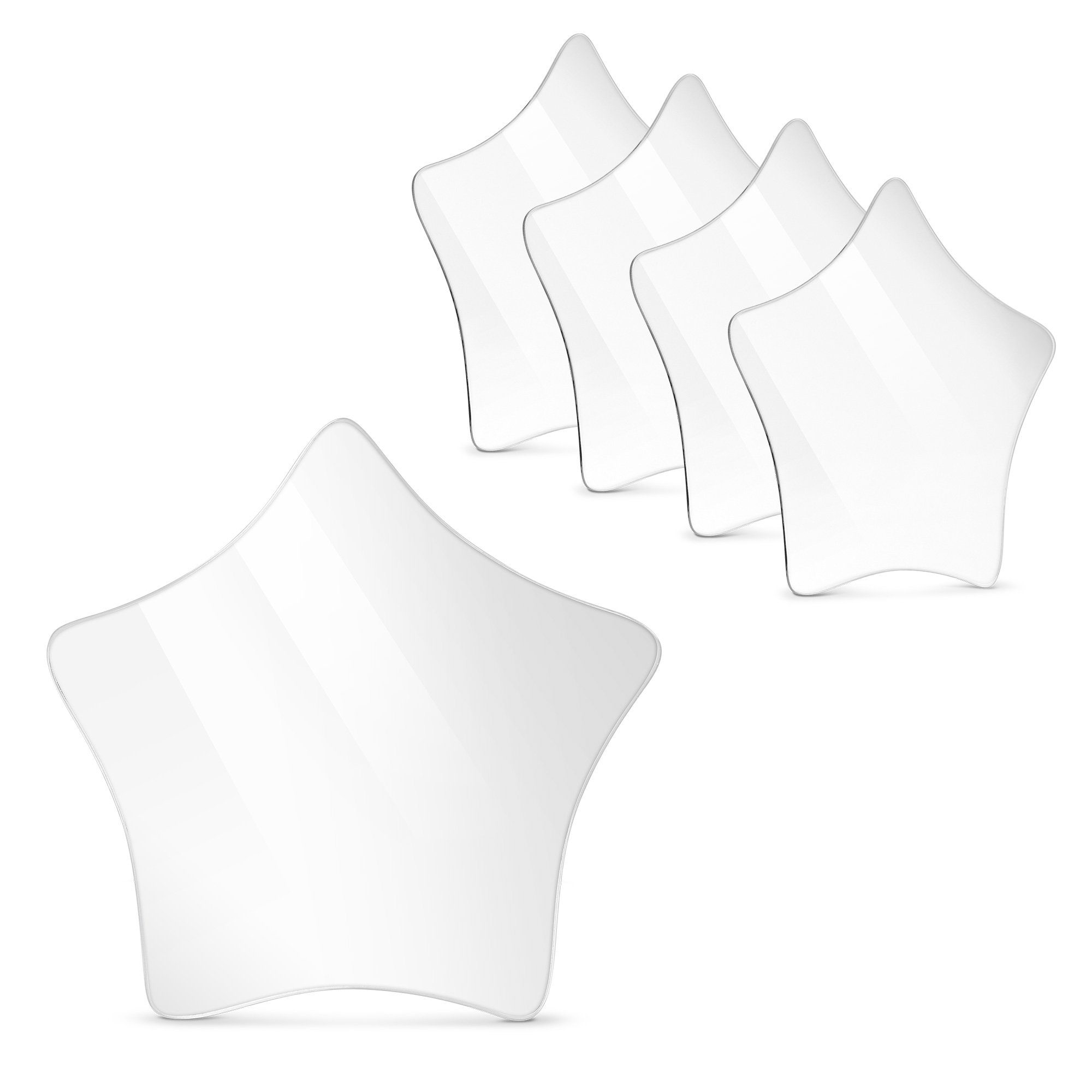 Navaris Wandspiegel 5x selbstklebende Spiegelfolie Sterne - Deko Wandspiege günstig online kaufen