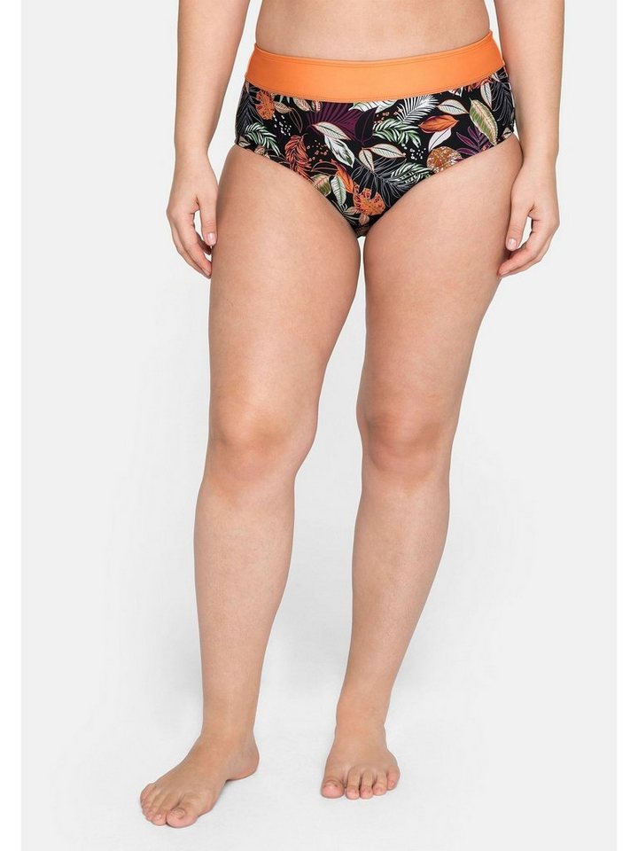 sheego by Joe Browns Bikini Hose »Badehose«, mit floralem Print, Mix Match › schwarz  - Onlineshop OTTO