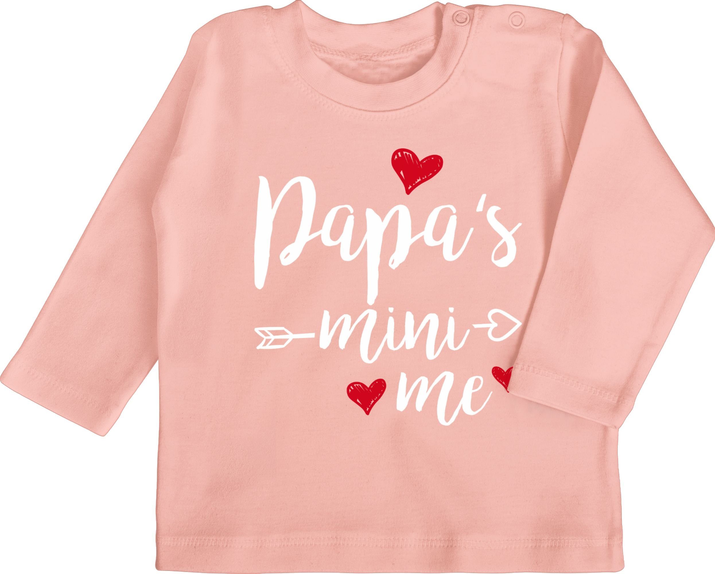 Shirtracer T-Shirt Papas Papa Mini Me - Ich liebe Dich Papa Geschenk Vatertag Baby 2 Babyrosa