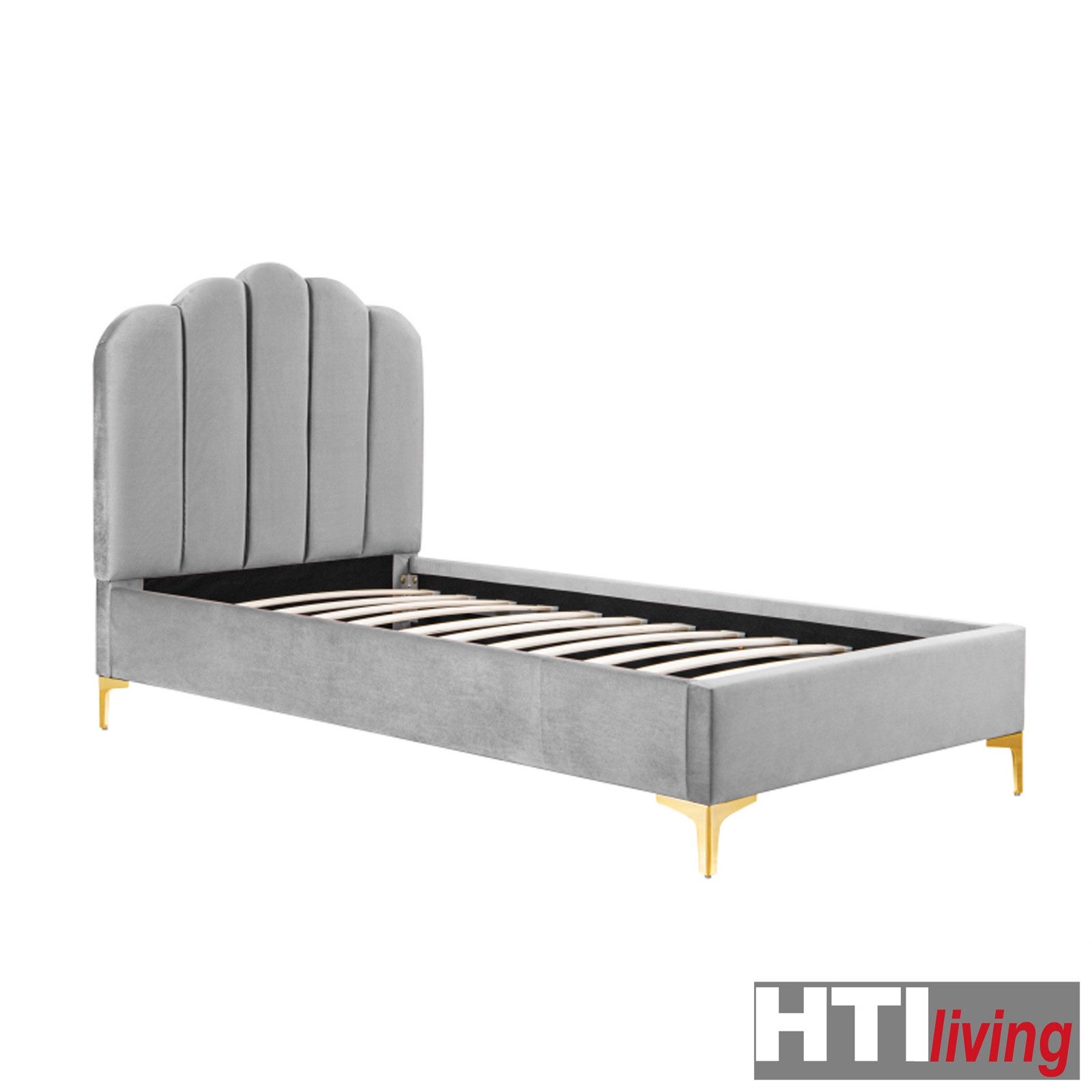 HTI-Living Polsterbett Polsterbett 90 x 200 cm Yoris Grau (Stück, 1-tlg., 1x Bett Yoris inkl. Lattenrost, ohne Matratze), Bettgestell inkl. Lattenrost