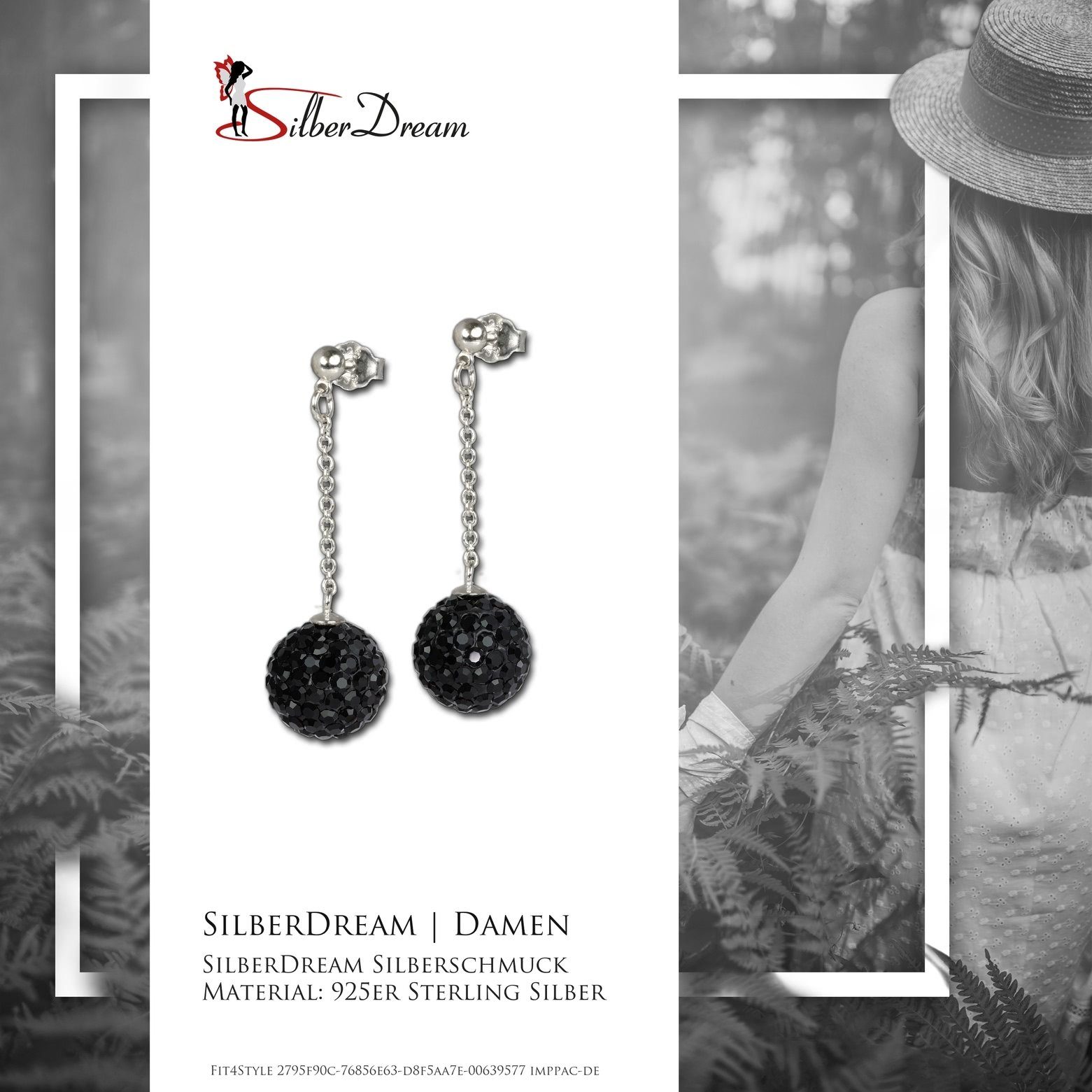 SilberDream Paar Ohrhänger SilberDream schwarz Kugel Ohrringe (Ohrhänger), günstig online kaufen