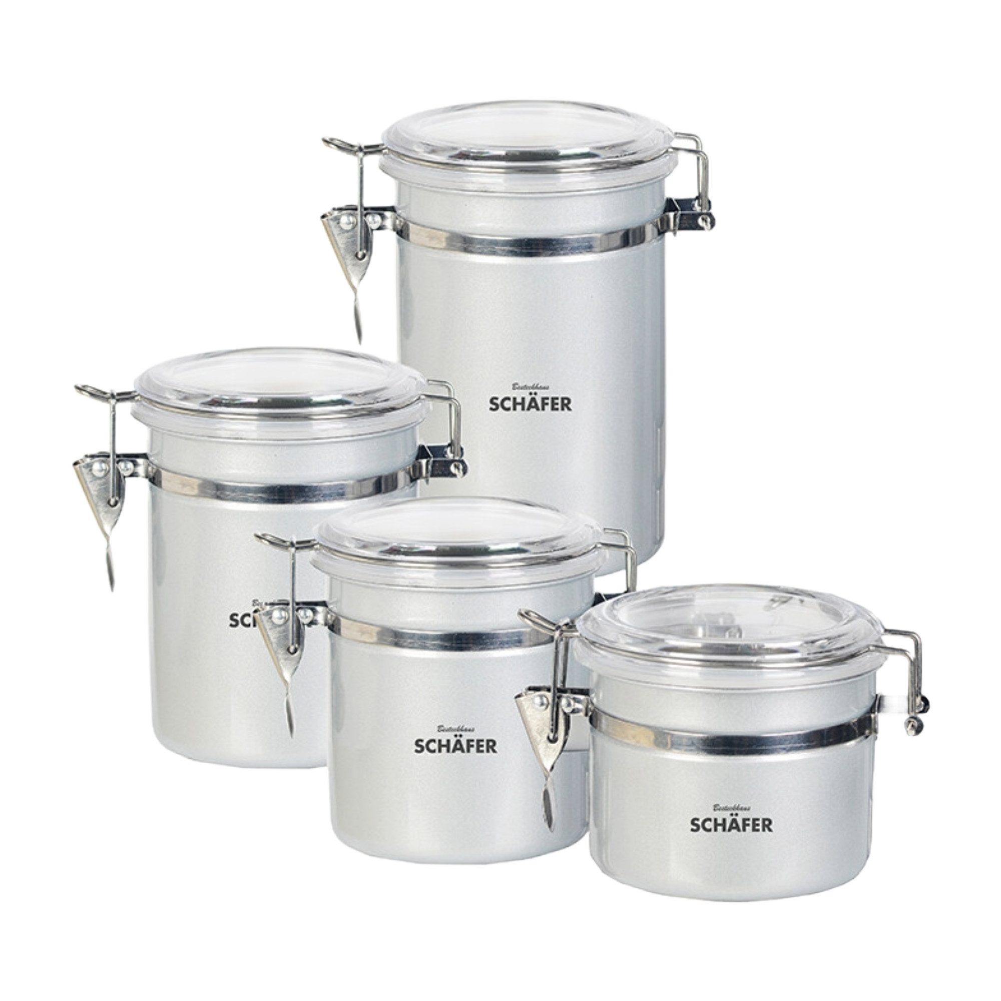 Schäfer Vorratsdose Schäfer Metallic Black/Silber/Rot Vorratsdosen-Set – 4-teilig
