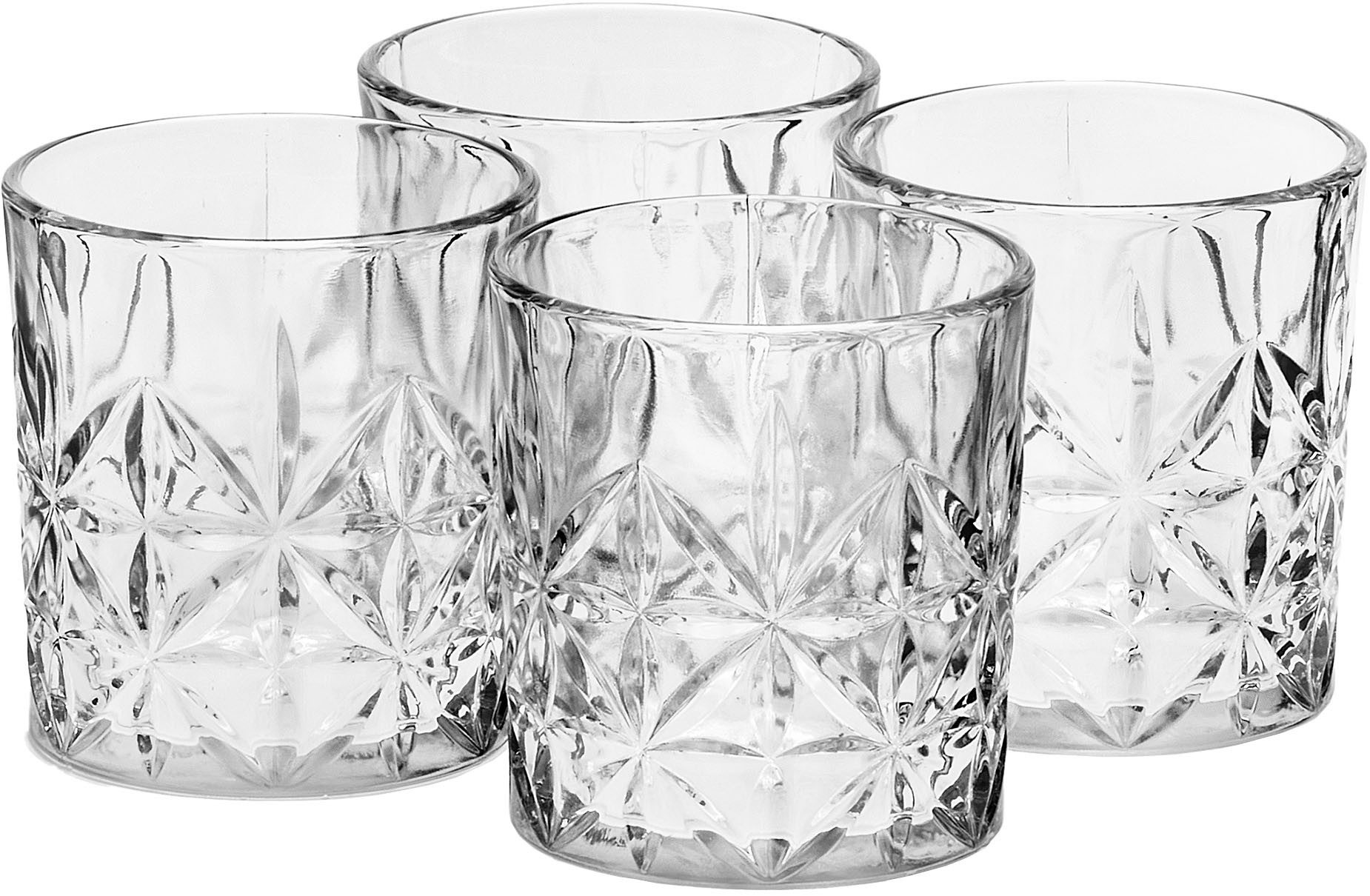 van Well Glas Wassergläser 230 ml Marc, 4 Stück, 4-tlg., Glas, Kristalloptik, spülmaschinengeeignet