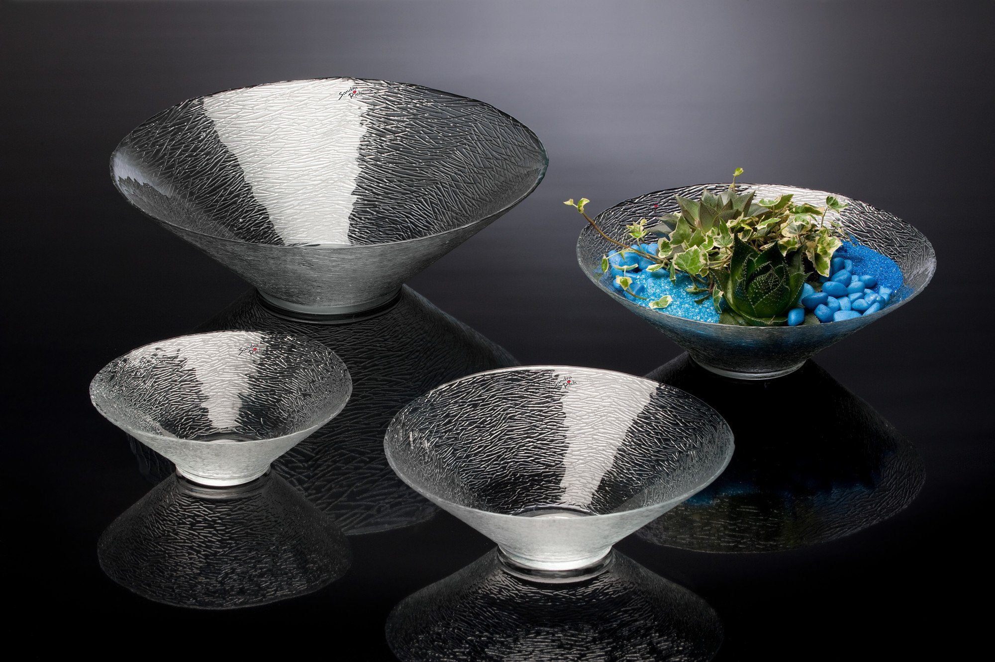 Sandra Rich Schale Glasschale Dish Garden klar konisch von Sandra Rich, Glas