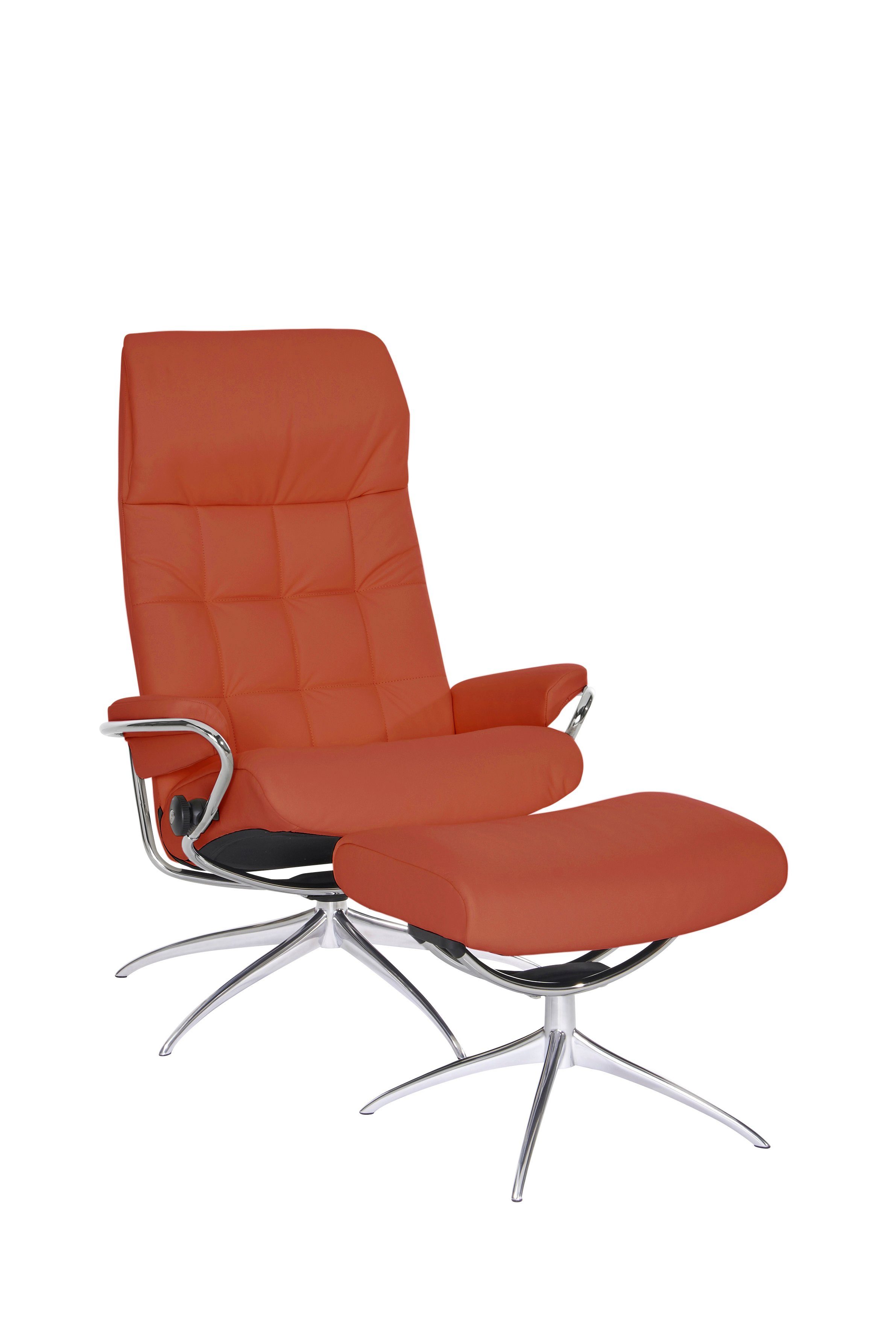 Stressless® Relaxsessel London (Set, Relaxsessel mit Hocker), mit Hocker, High Back, mit Star Base, Gestell Chrom