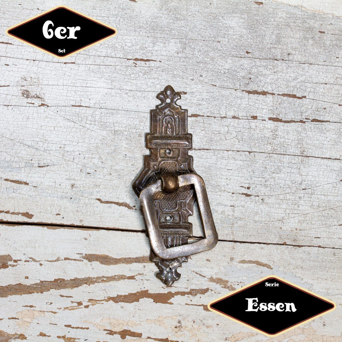Möbelbeschlag Schubladengriff,Serie"Essen",6er Pack, Eisen in Messing