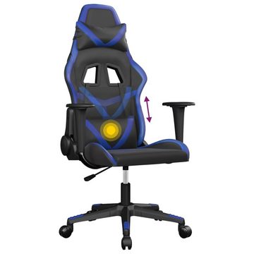 vidaXL Bürostuhl Gaming-Stuhl mit Massagefunktion Schwarz und Blau Kunstleder