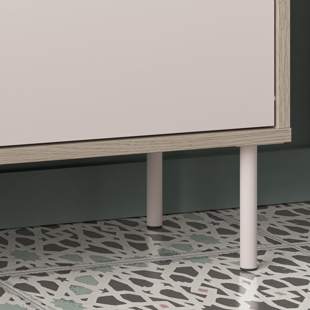 Lomadox Schuhbank VITTORIA-131, in Kaschmir mit Eiche, 90 cm breit, mit Sitzpolster – Bild 4 von 5