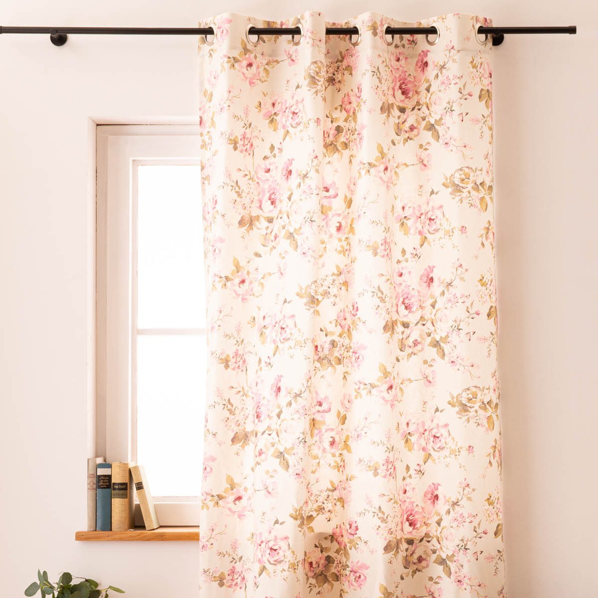 SCHÖNER LEBEN. Vorhang Vorhang Ösen Classic Painted Rose ecru 245cm von SCHÖNER LEBEN., Ösen, blickdicht, Baumwolle