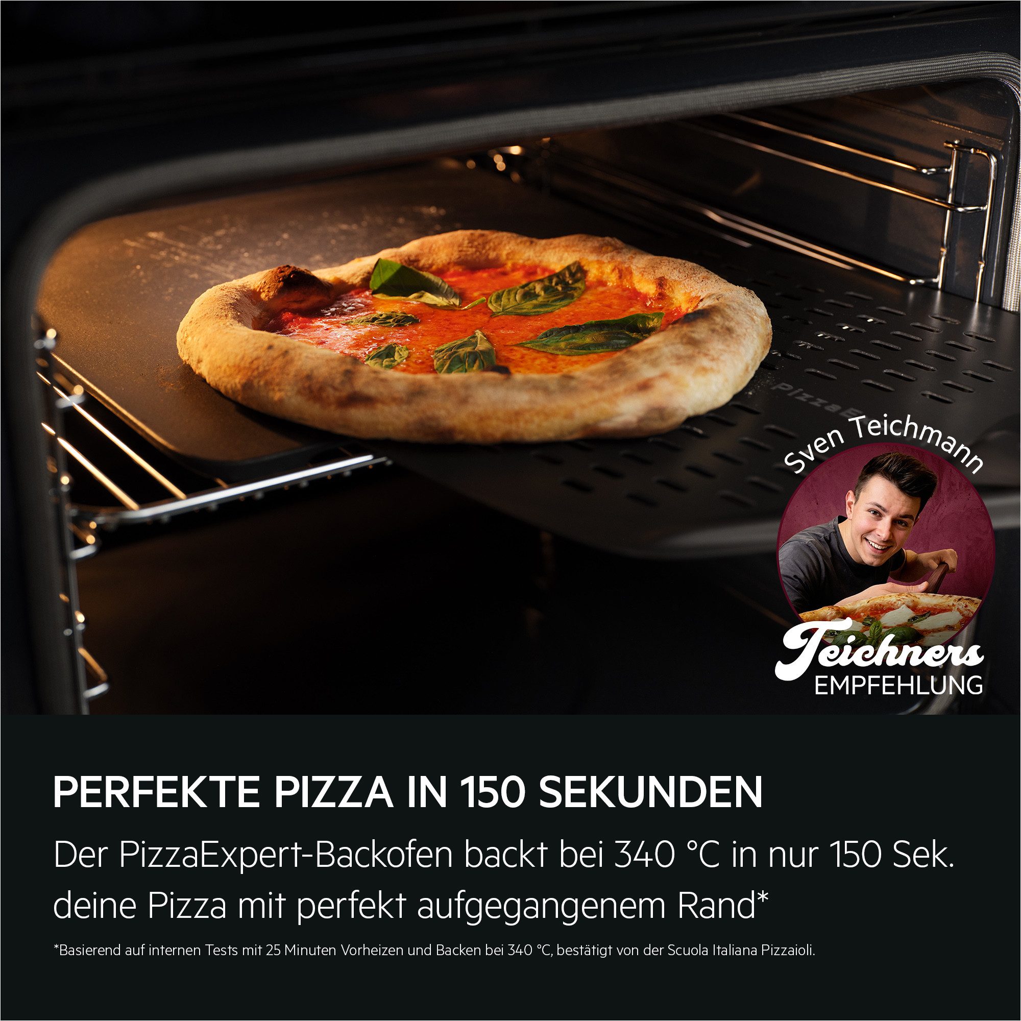 AEG Pyrolyse Backofen 7000 TX7PB62WSB, Pyrolyse-Selbstreinigung, Pizza-Ofen: Pizza in 150 Sek. – bei 340 °C wie im Restaurant zu Hause