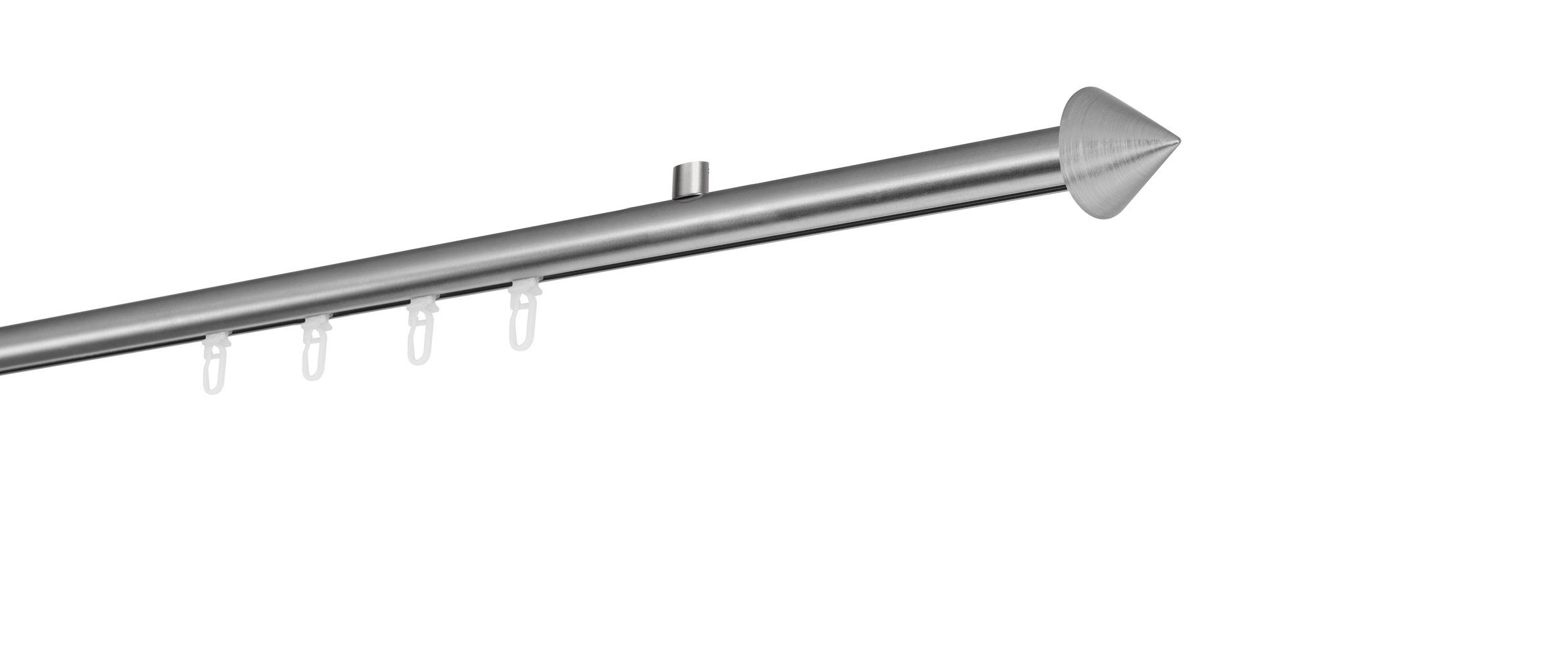 ondeco Gardinenstange Profil Deckenabstand 1,5cm Spitze, Ø 20 mm, 1-läufig-läufig, Wunschmaßlänge, Bohren, verschraubt