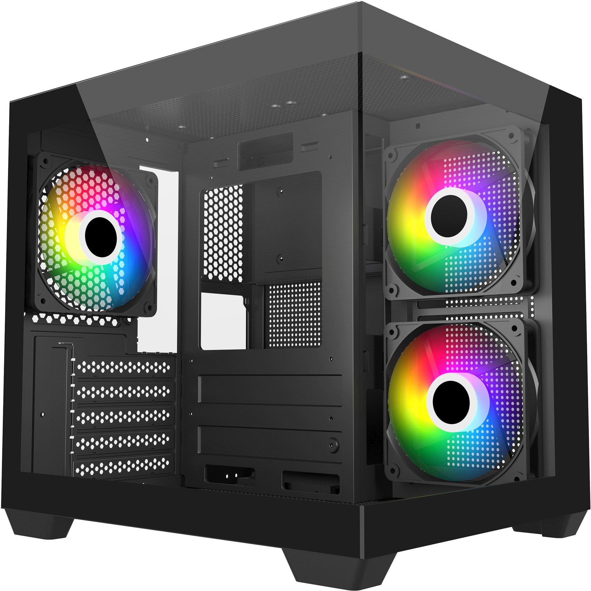 Fortron PC-Gehäuse FSP S140-BA, Tower-Gehäuse, (Tempered Glass x 2)