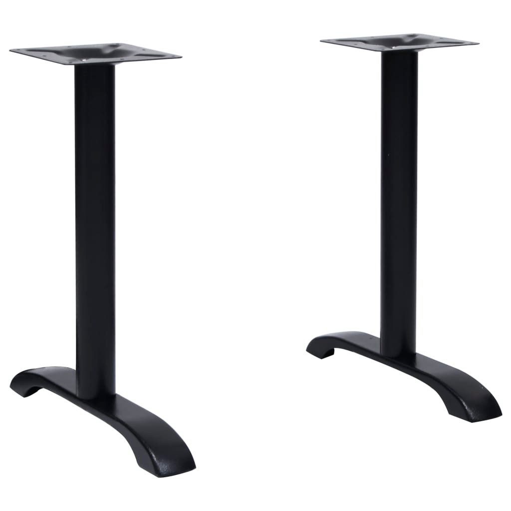 vidaXL Tischbein Bistrotisch-Gestelle 2 Stk. Schwarz 61x8x72 cm Gusseisen