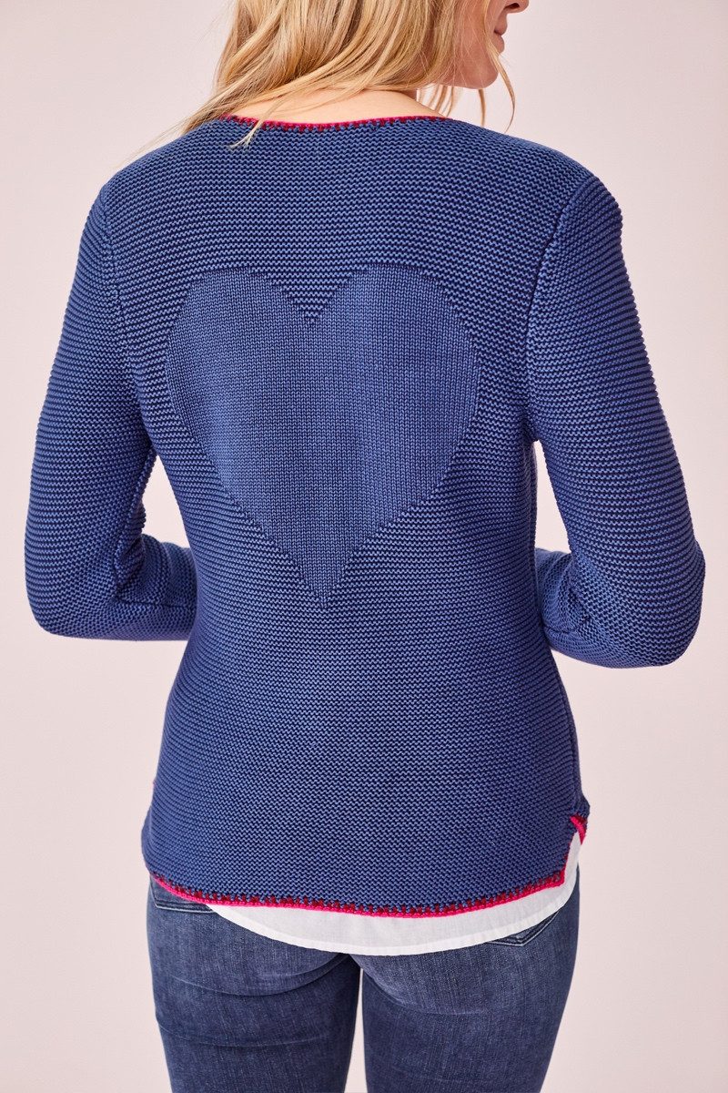 Lieblingsstück Trachtenstrickjacke Strickjacke Damen - ZARA - bordeaux, dark denim