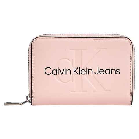 Calvin Klein Jeans Geldbörse SCULPTED MED ZIP AROUND MONO, mit großflächigem Markenlogo vorne