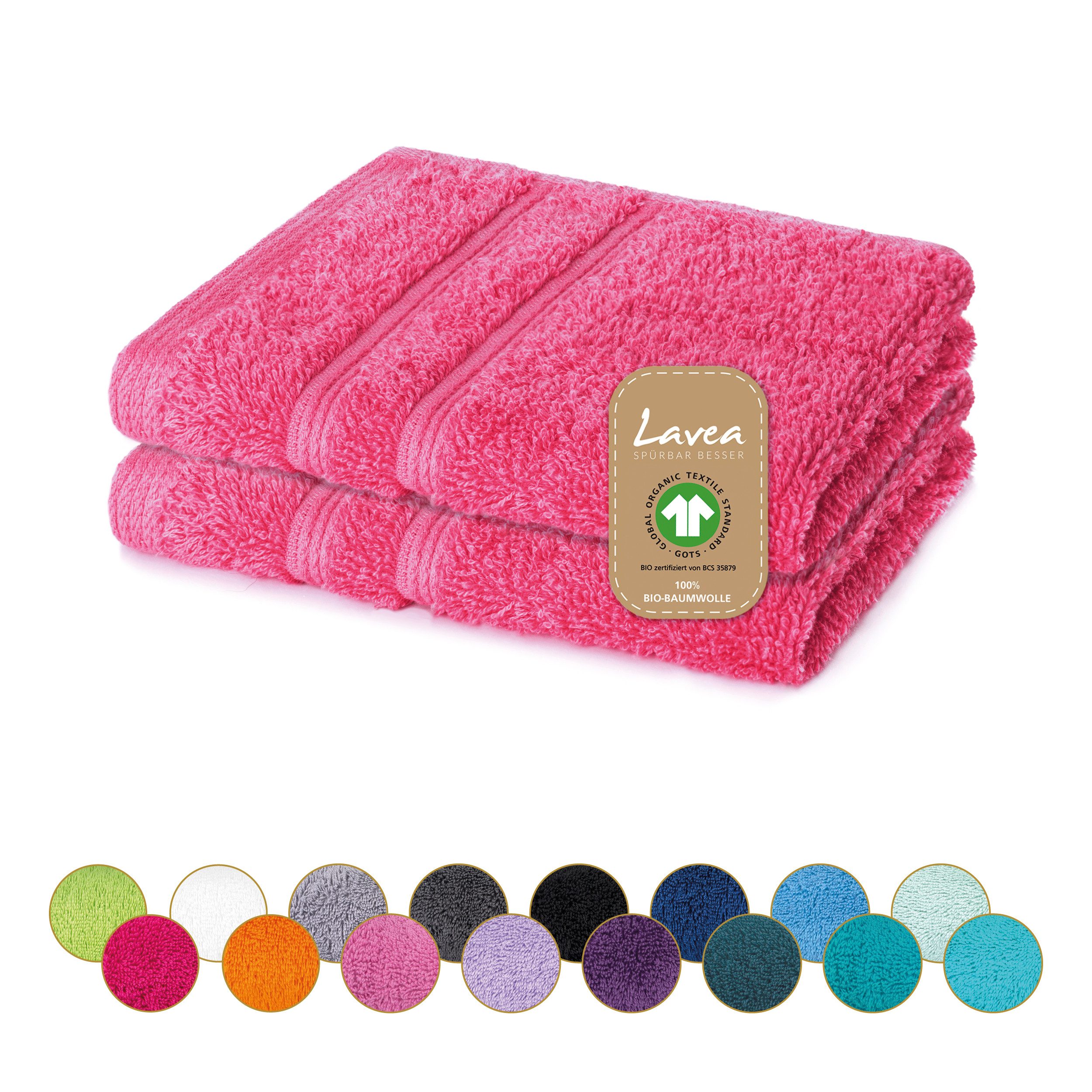 Lavea Seiftuch Bali Seiflappen 30x30 cm, Weiches Bio-Baumwollfrottee (Set, 2-St), pflegeleicht, GOTS-zertifiziert, extra saugstark mit 500g/m²