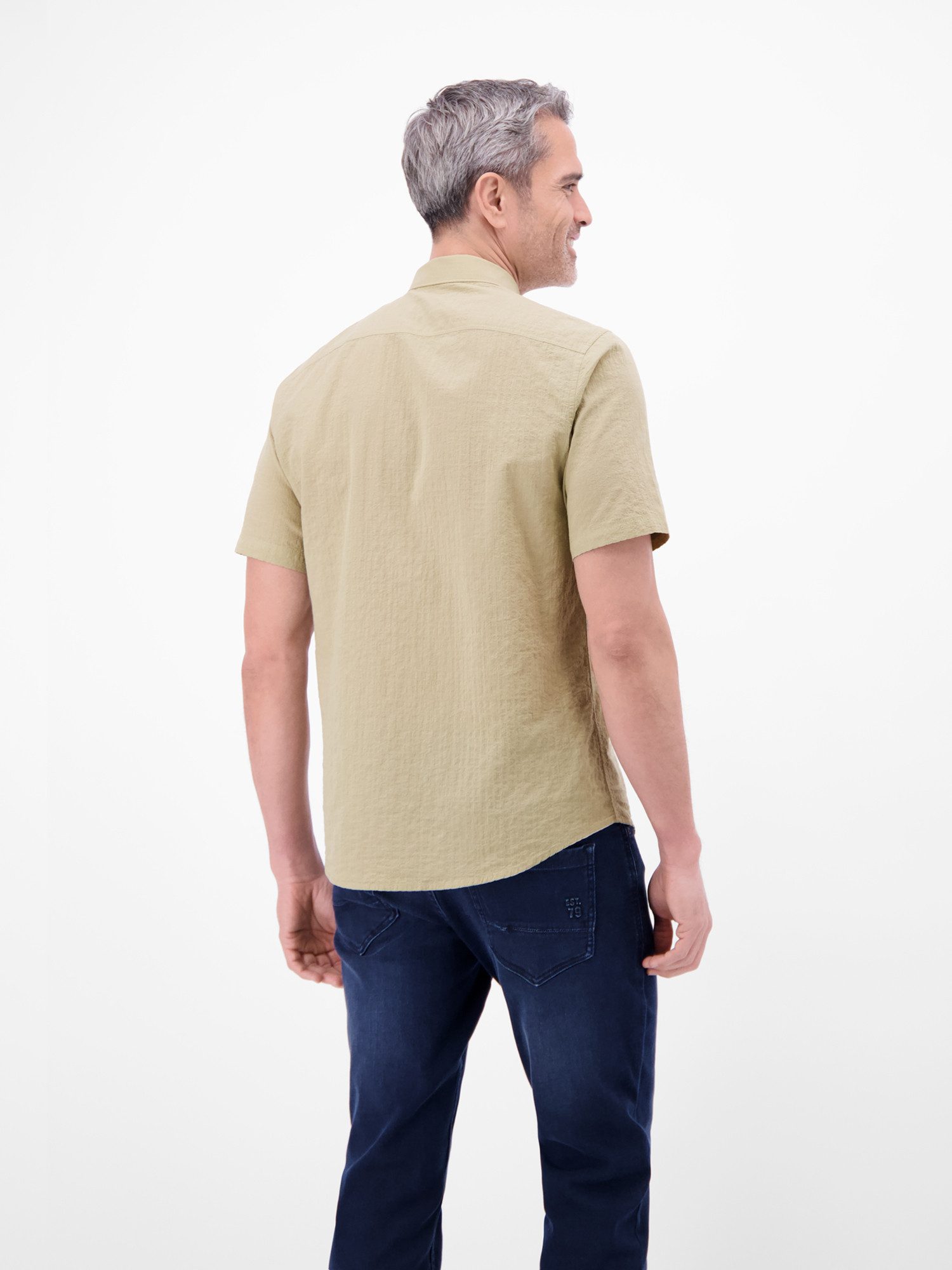 LERROS Kurzarmhemd Kurzarmhemd im Knitterlook