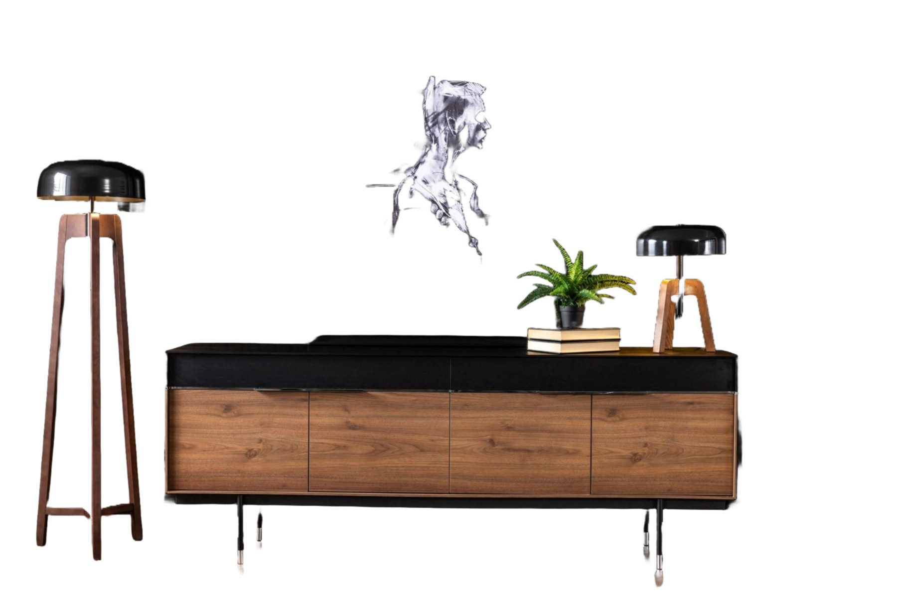 Xlmoebel Sideboard 208cm Holz Möbel - Kommode, Sideboard, Schrank, Anrichte (1 St., Anrichte), Hergestellt in Europa