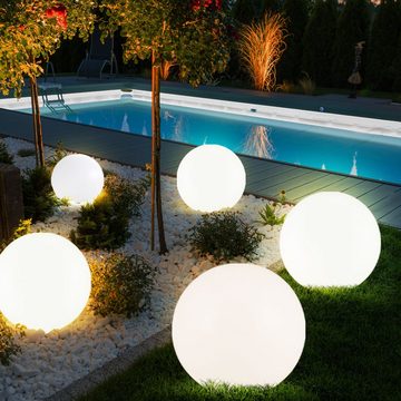 etc-shop Gartenleuchte, Leuchtmittel inklusive, Warmweiß, Solarlampen für Außen Kugel Garten Erdspieß DxH 10x38 cm