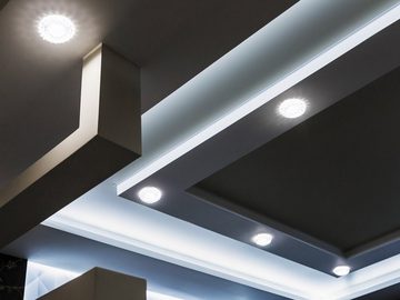 meineWunschleuchte LED Einbaustrahler, Dimmfunktion, LED wechselbar, Warmweiß, Deckeneinbauleuchte Deckenspot Treppenhaus Beleuchtung, Ø9cm