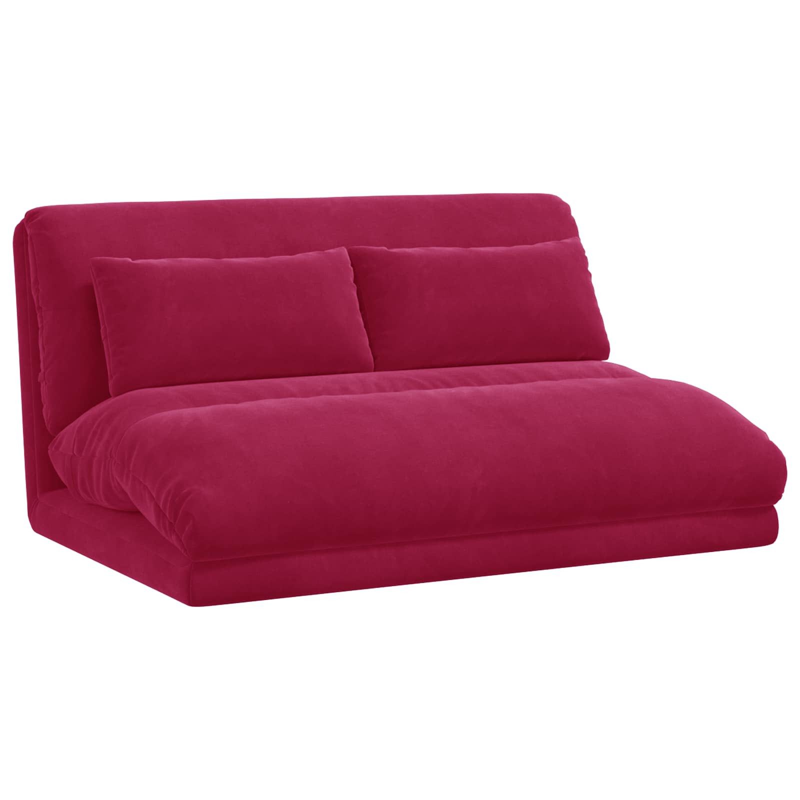 vidaXL Sessel 110 x 82 x 55 cm Bodensofa mit Schlaffunktion Jugendzimmer Weinrot 110