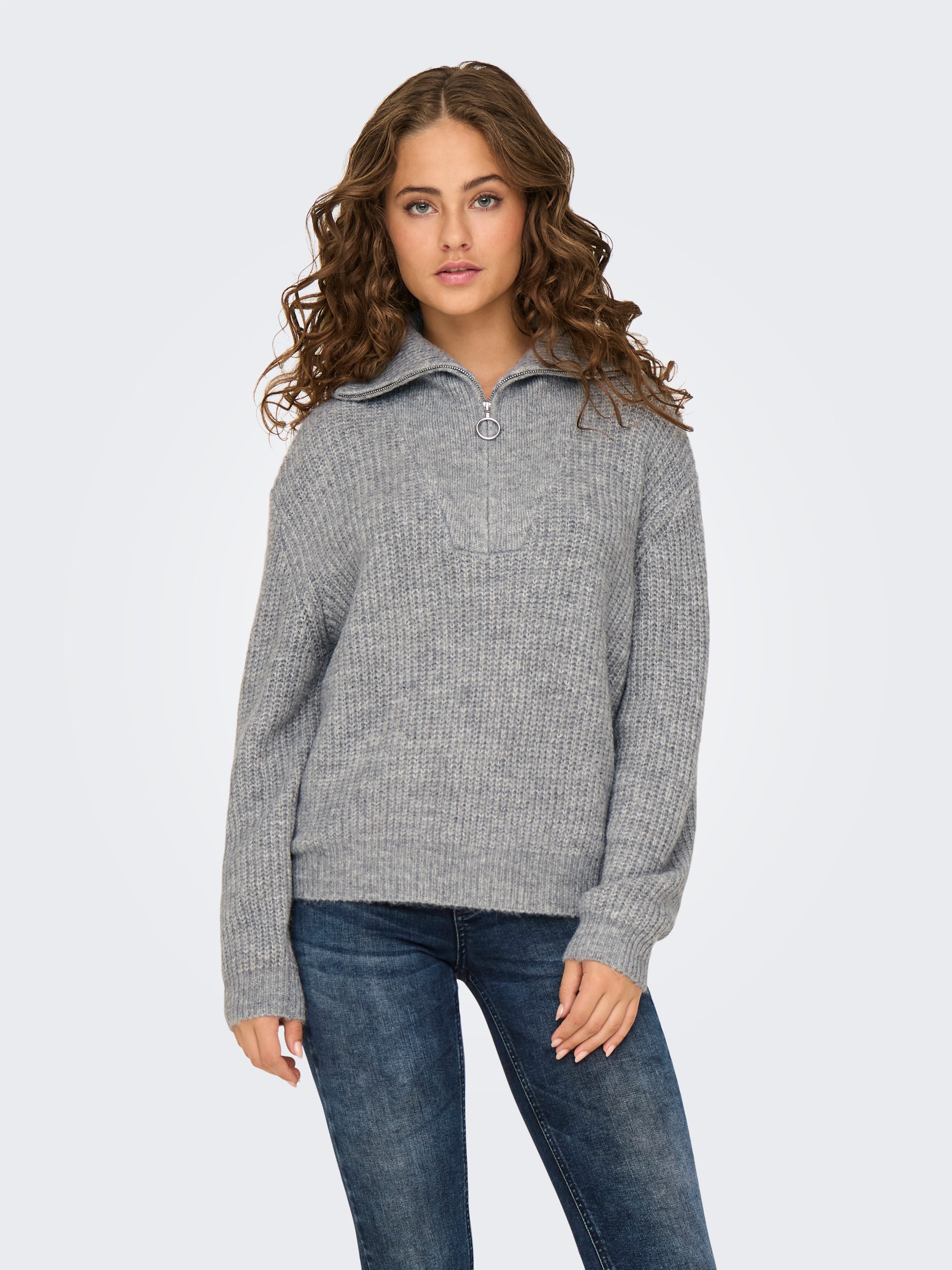 ONLY Strickpullover ONLBAKER L/S ZIP PULLOVER günstig online kaufen