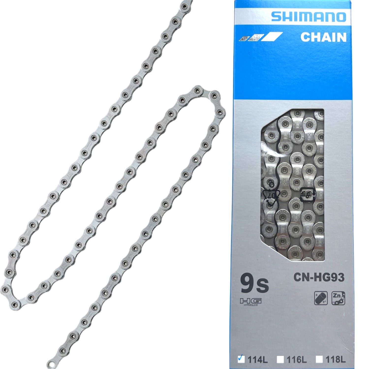 Fahrradkurbel Shimano Fahrrad Kette XT CN-HG93 114L 9-Fach