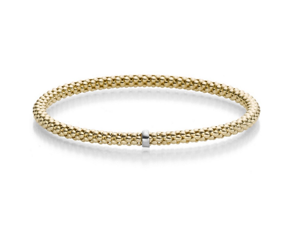 Schmuck Krone Goldarmband 4mm Himbeer-Armband aus 585 Gelbgold stretch, Gold 585