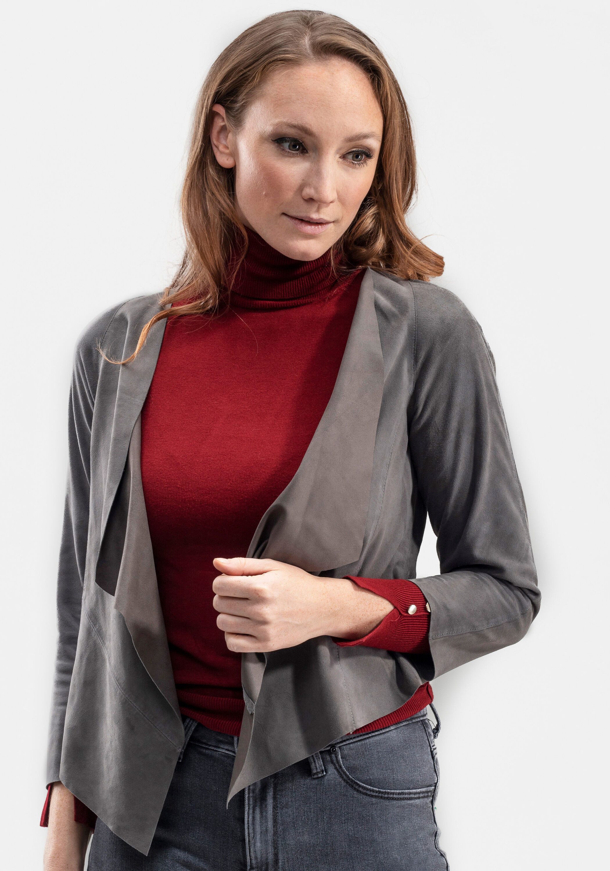 18N62 Boleroblazer NECHARMOISE (1-tlg) aus Ziegenvelours günstig online kaufen