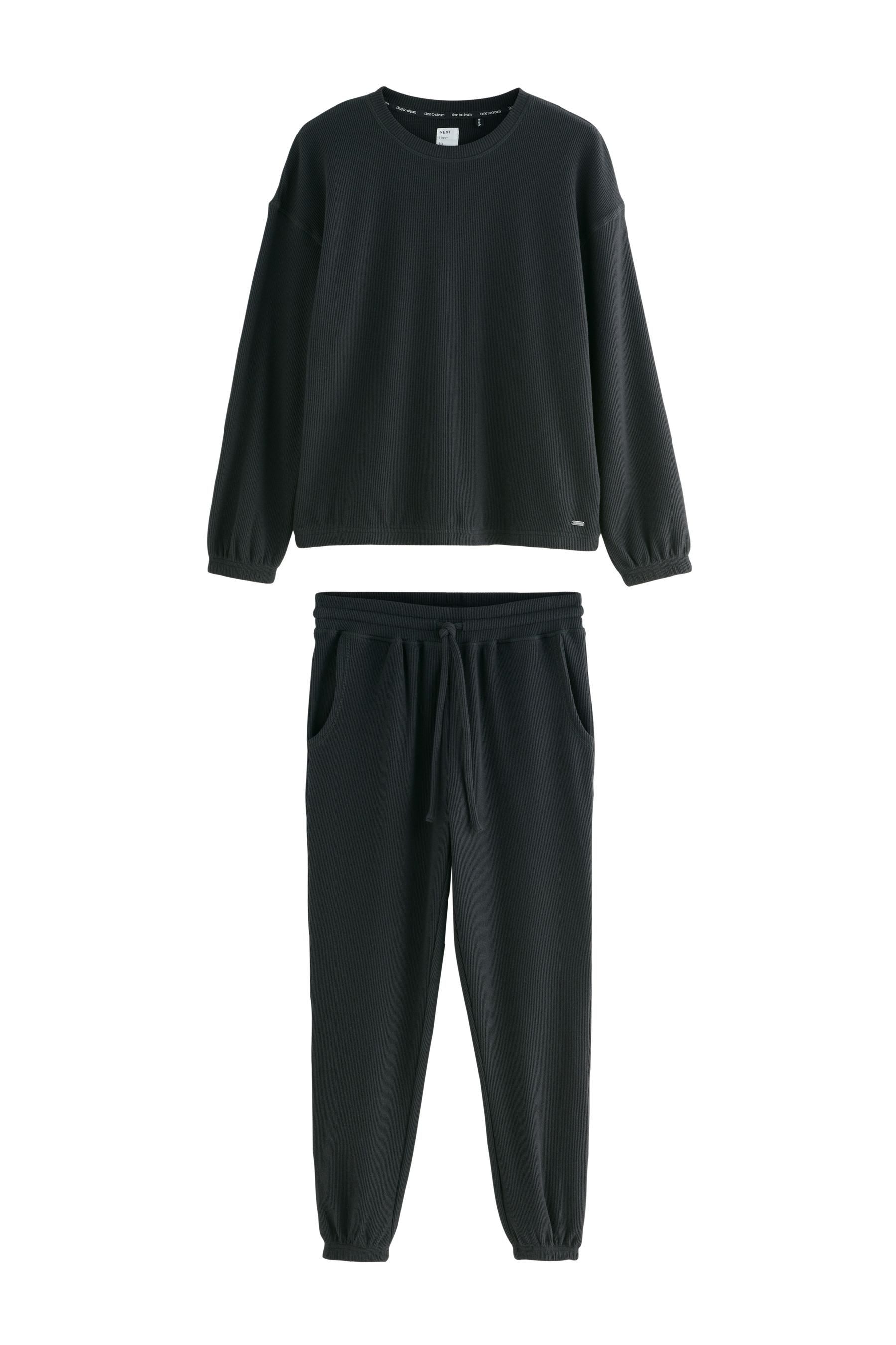 Next Pyjama Kuschliger Langarm-Schlafanzug mit Waffelstruktur günstig online kaufen