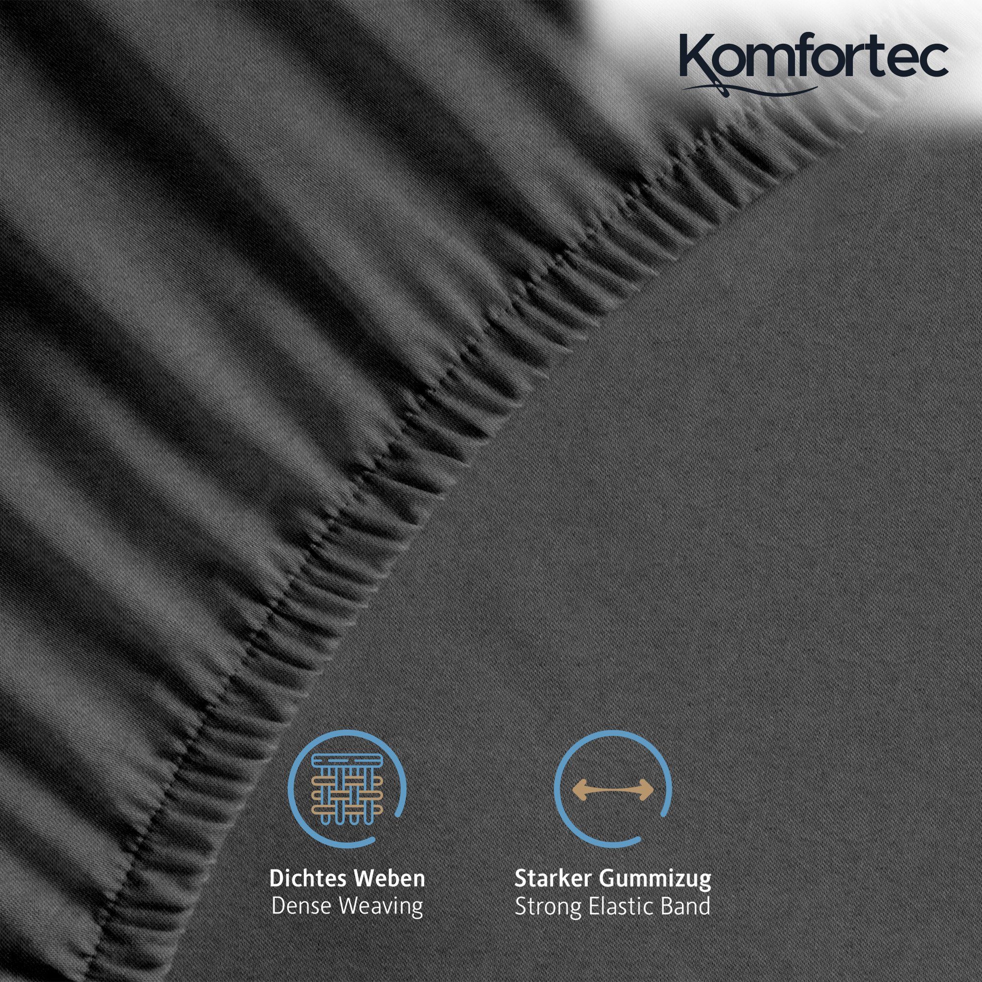 Komfortec Spannbettlaken Jersey Spannbettuch, 90x200, 140x200, günstig online kaufen
