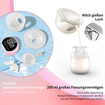 JOEAIS Elektrische Milchpumpe Abpumpen Muttermilch Elektrisch Breast Pump Electric Handsfree, mit weichem Silikon, Magnetladeoption, Tragbar LCD-Display 2 Modi und 9 Stufen Geräuscharm und Schmerzfrei