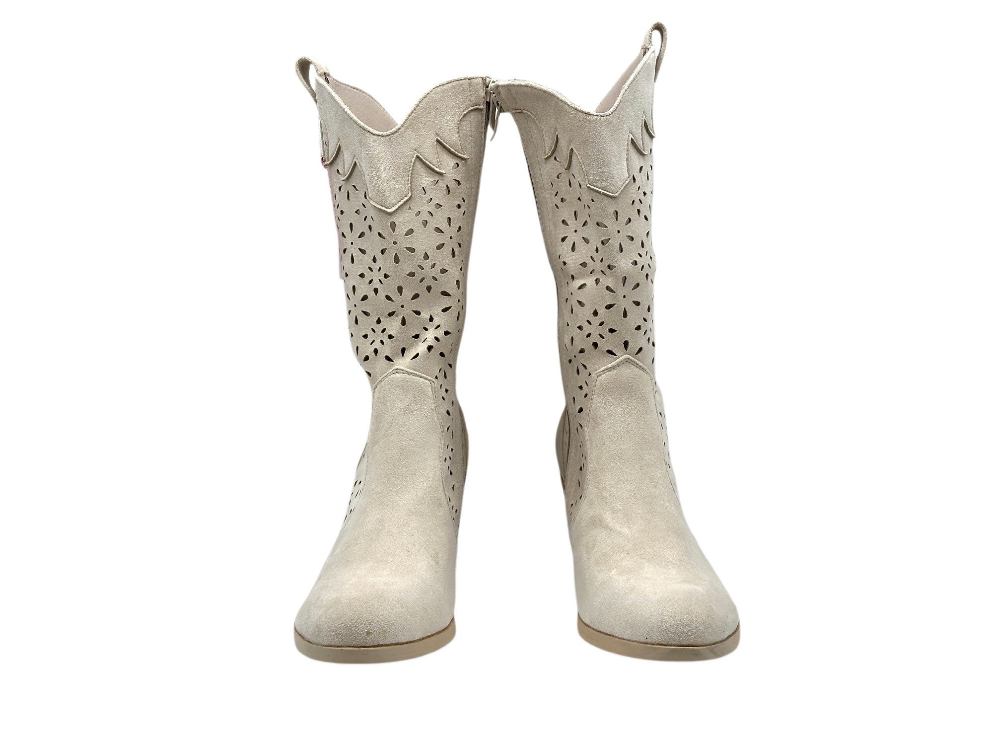 Nowaland Damen Sommerstiefel im modischen Cowboy-Stil Stiefel Seitlicher Reißverschluss-luftiges Cut-Out-Design-femininer Silhouette – Bild 4 von 5