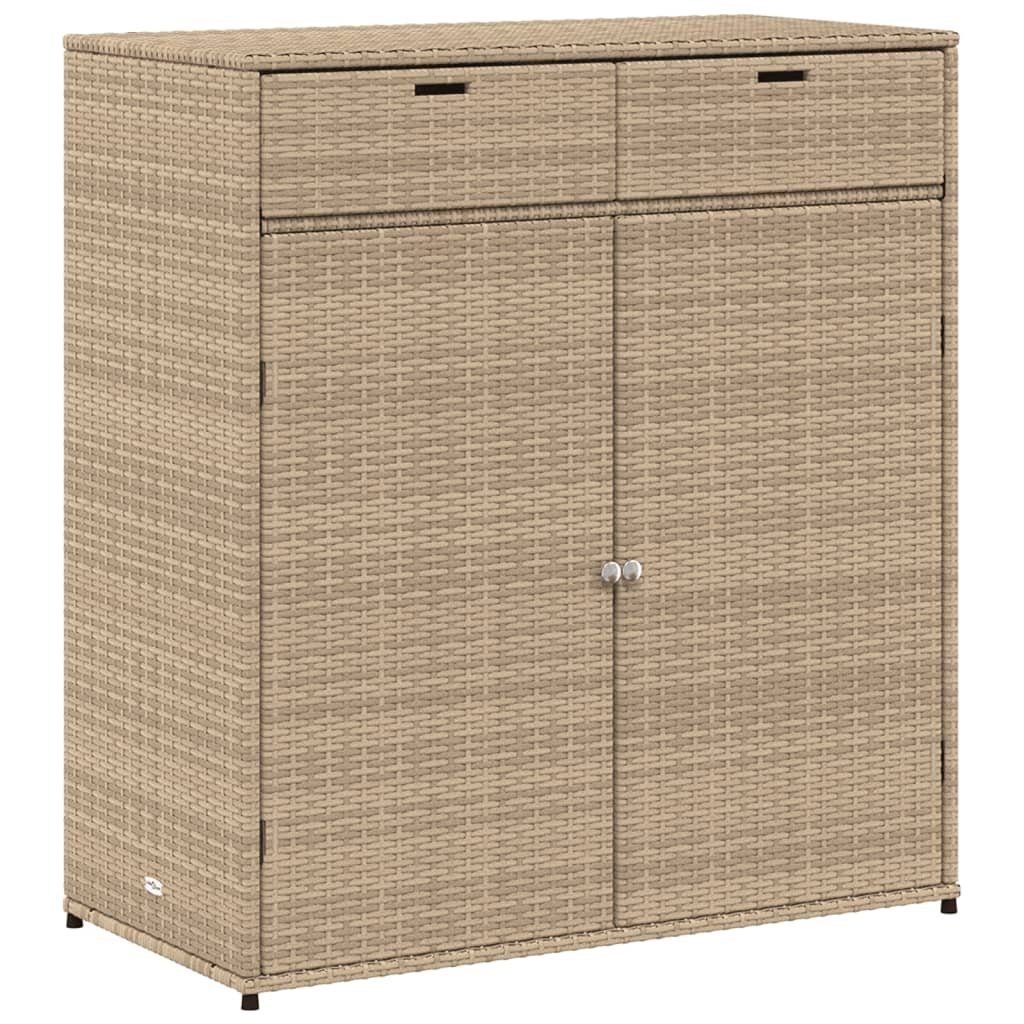 vidaXL Garten-Geräteschrank Gartenschrank Beige 105x55x113 cm Polyrattan