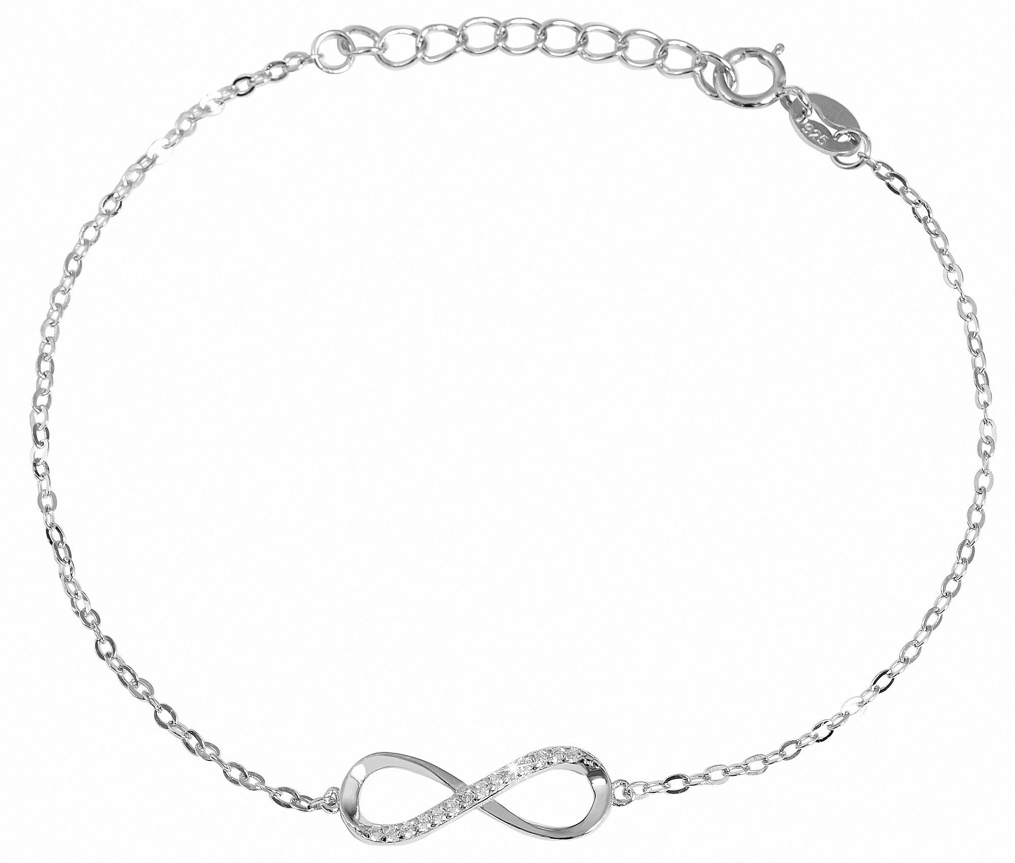20 aus Unendlichzeichen Adelia´s Zirkonia Trendiger 925 mit keine moderner Armband Schmuck cm, Silber