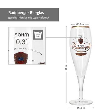 van Well Bierglas 6er Set Radeberger Pilsener Biergläser 0,3l, Glas