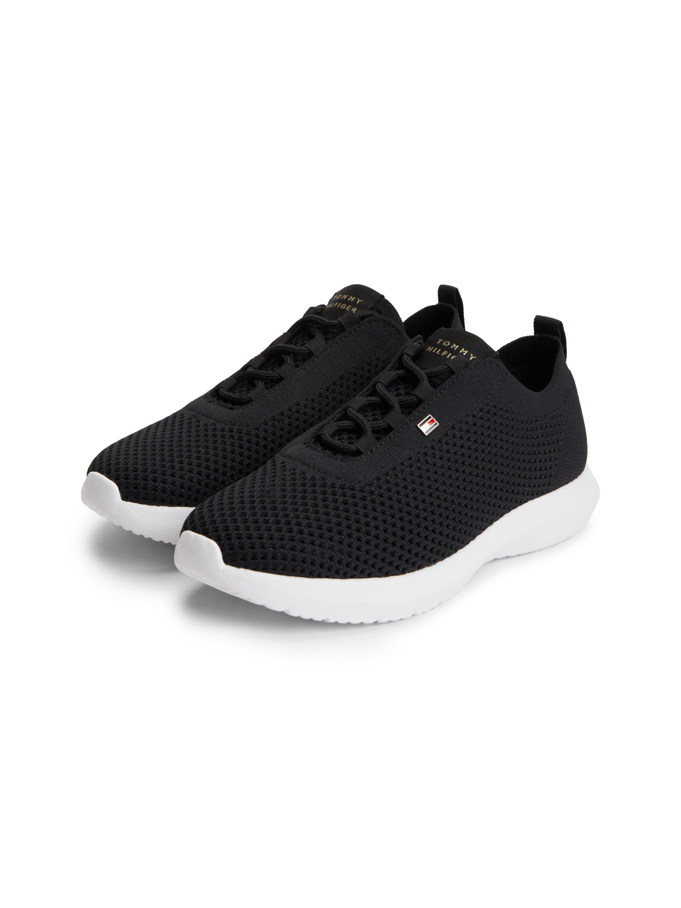 Tommy Hilfiger TH KNIT RUNNER Keilsneaker Freizeitschuh, Halbschuh, Schnürschuh mit Logoflaggen-Element