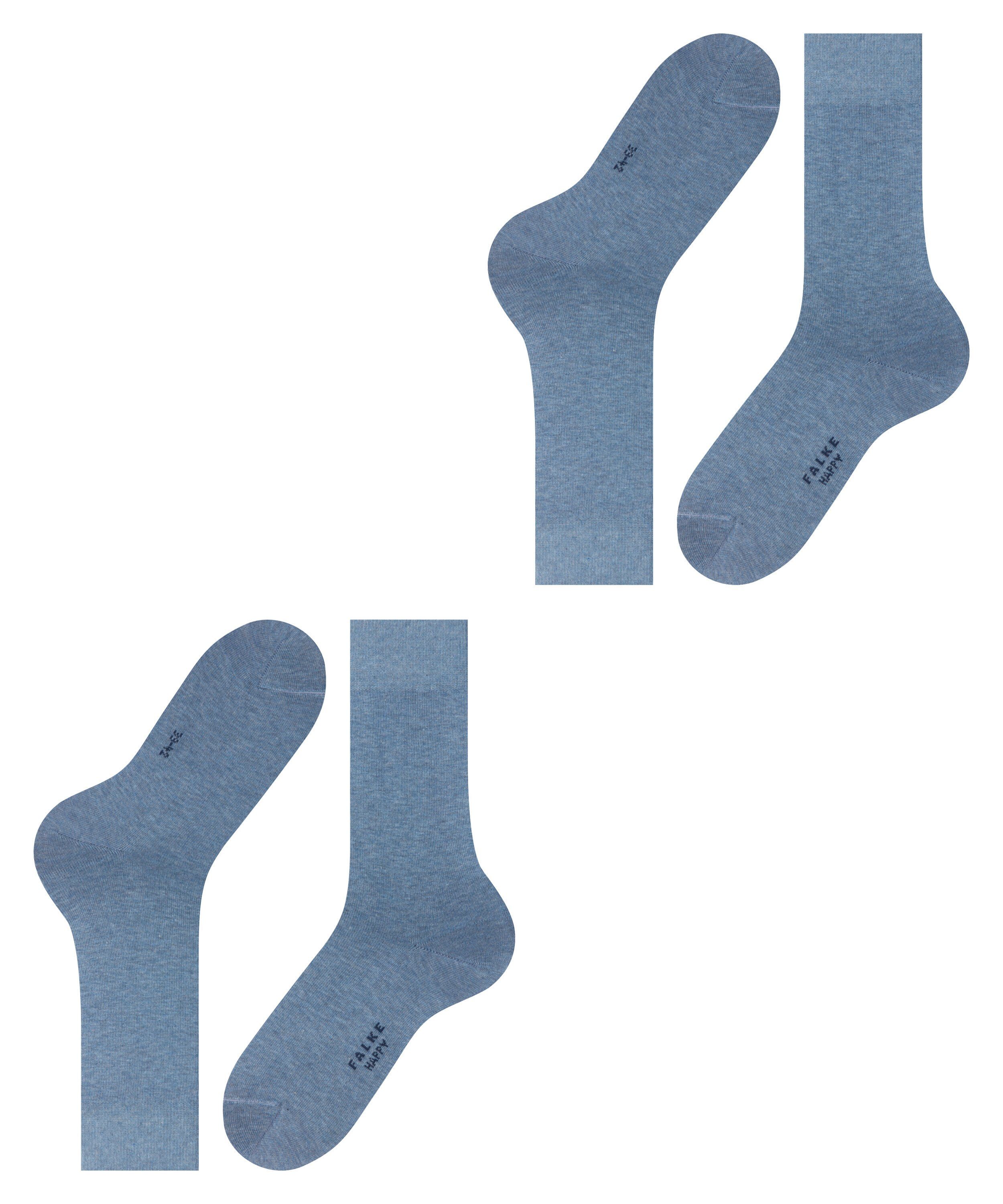 FALKE Socken Happy 2-Pack (2-Paar) Set aus 2 Paar Baumwollstrümpfen