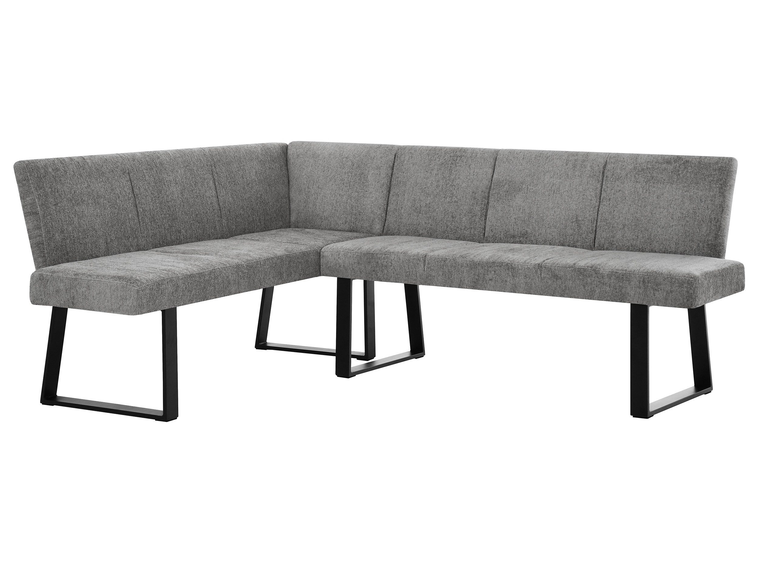 Beautysofa Eckbank VELTO (schwarzen Metallbeinen und bequemer Polsterung, Eckbank mit Stoff Raven), moderne Küchenbank und Esszimmer