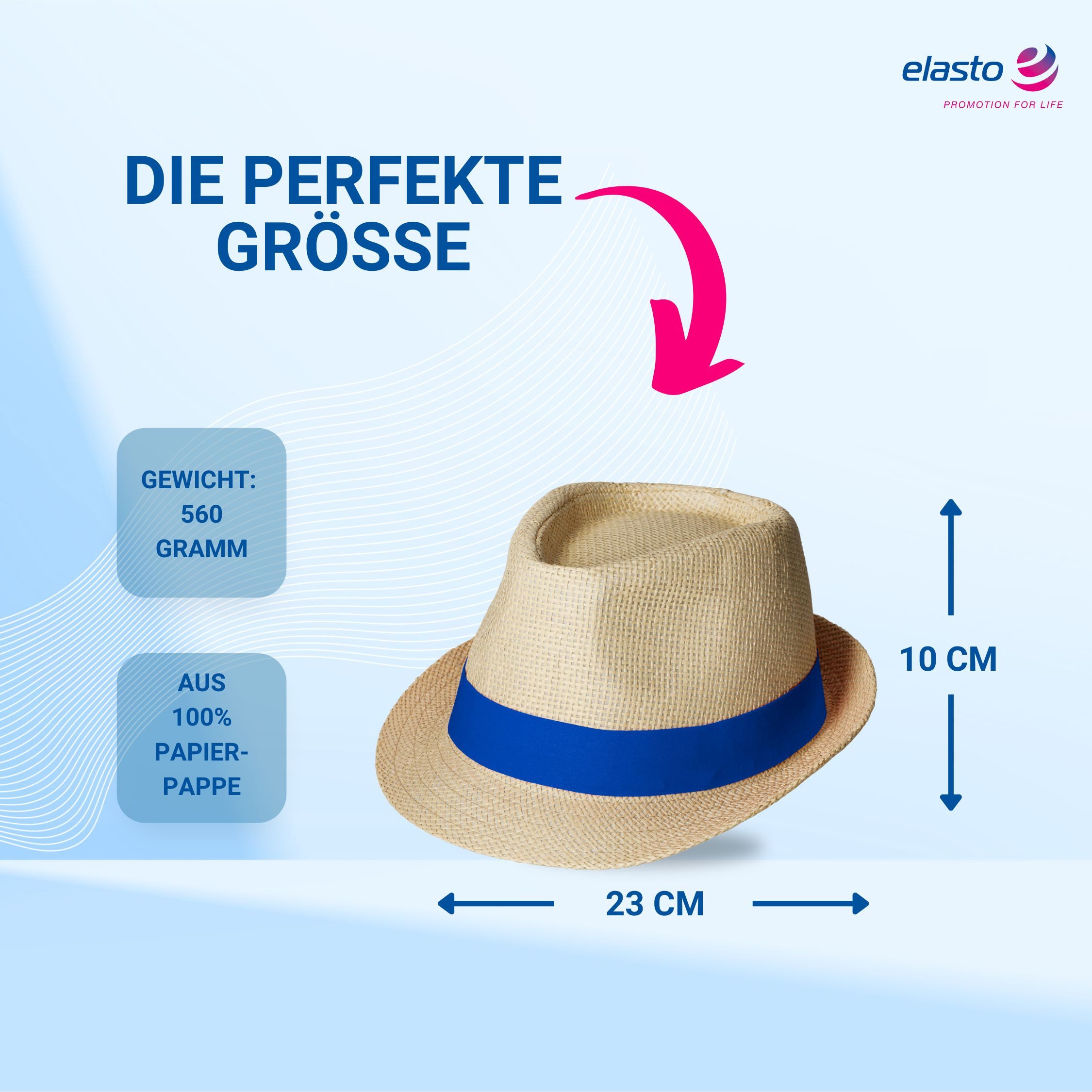 elasto Schirmmütze Sommerhut SALVADOR Sonnenhut Damen & Herren aus Papier/Stroh