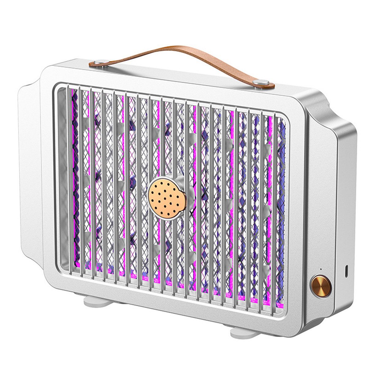 KINSI Insektenvernichter Elektrischer Mückenfänger, UV-Falle, Insektenschutz, 80 m² Wirkbereich, Zum Anschließen oder Aufladen, 360°-Rundum-Elektro-Mückenvernichter