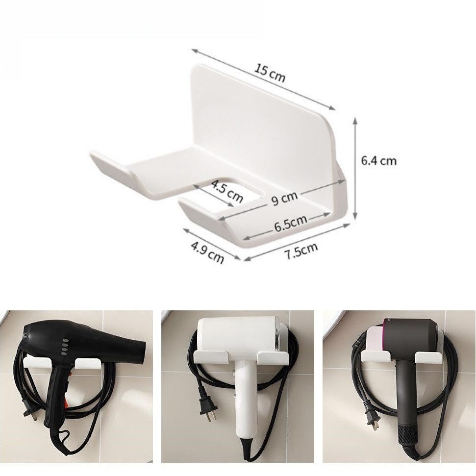 FOUORTUNATE-BEE Wandhalter Föhnhalter ohne Bohren Wandhalter Bad Organizer selbstklebend, Haartrockner Halter Bad Wand Küche Hotel Aufbewahrung – Bild 5 von 5