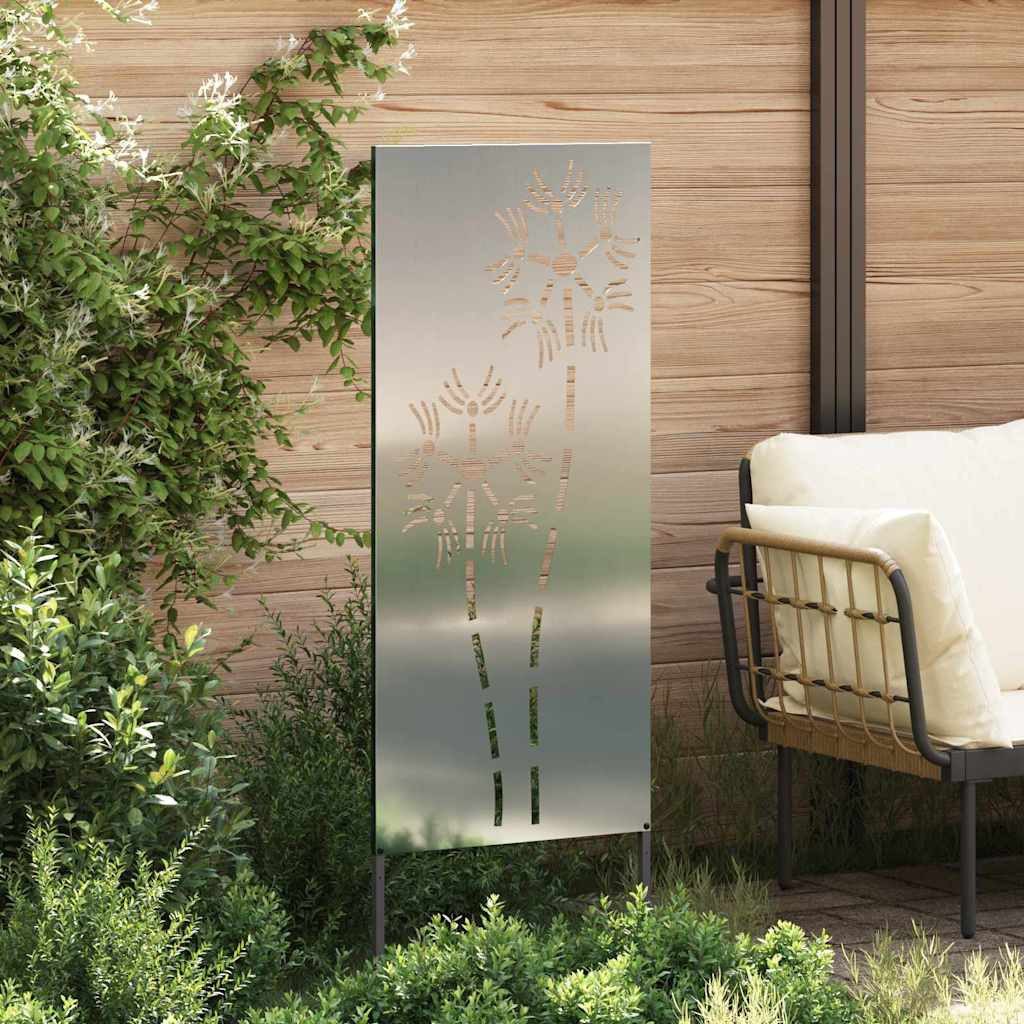 vidaXL Wandbild Garten dekoratives Panel Silber günstig online kaufen